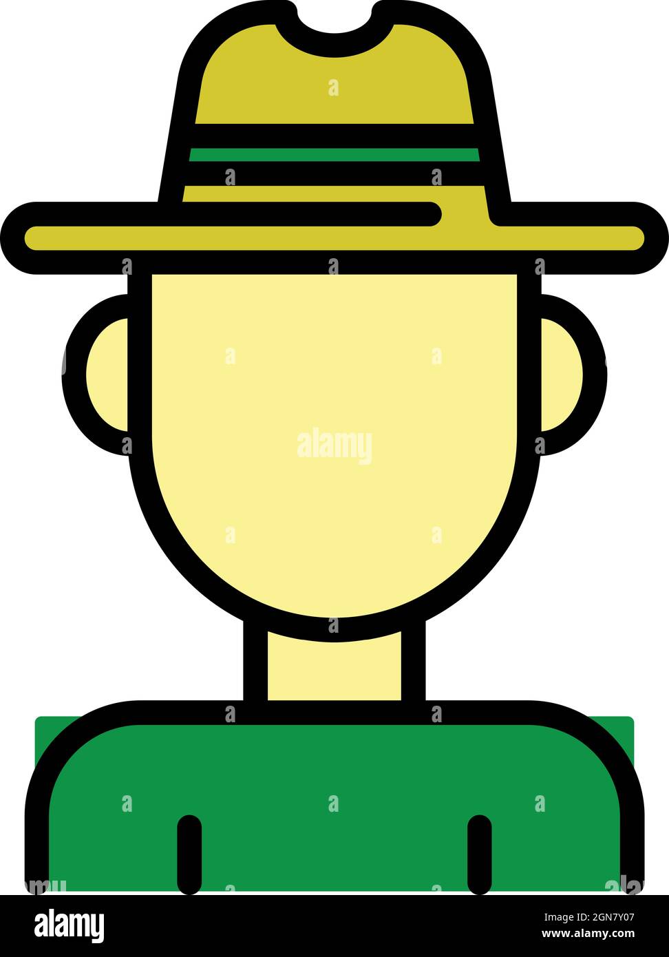 Farmer man icon. Outline farmer man vector icon color flat isolated ...