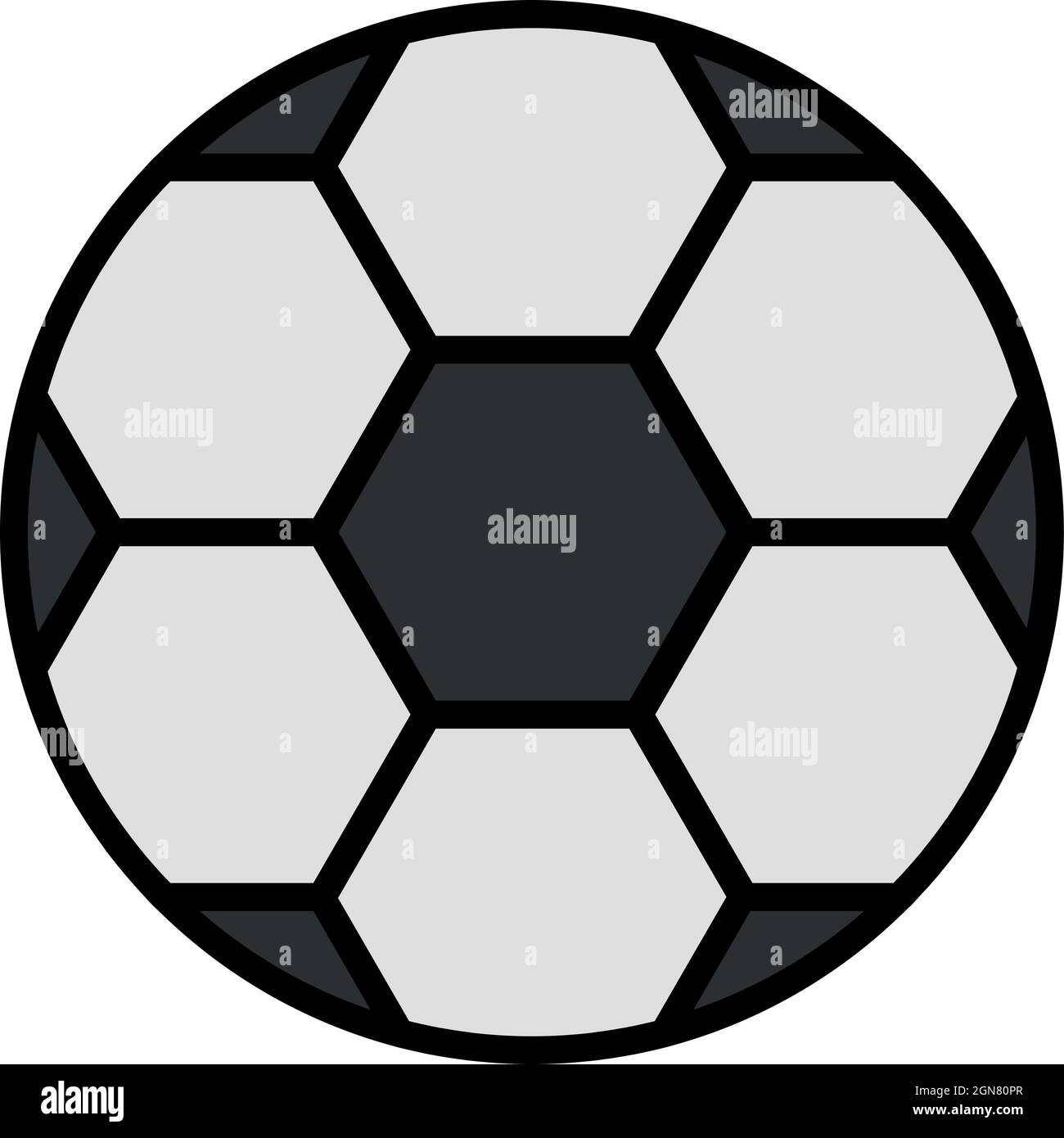Soccer ball icon. Outline soccer ball vector icon color flat isolated
