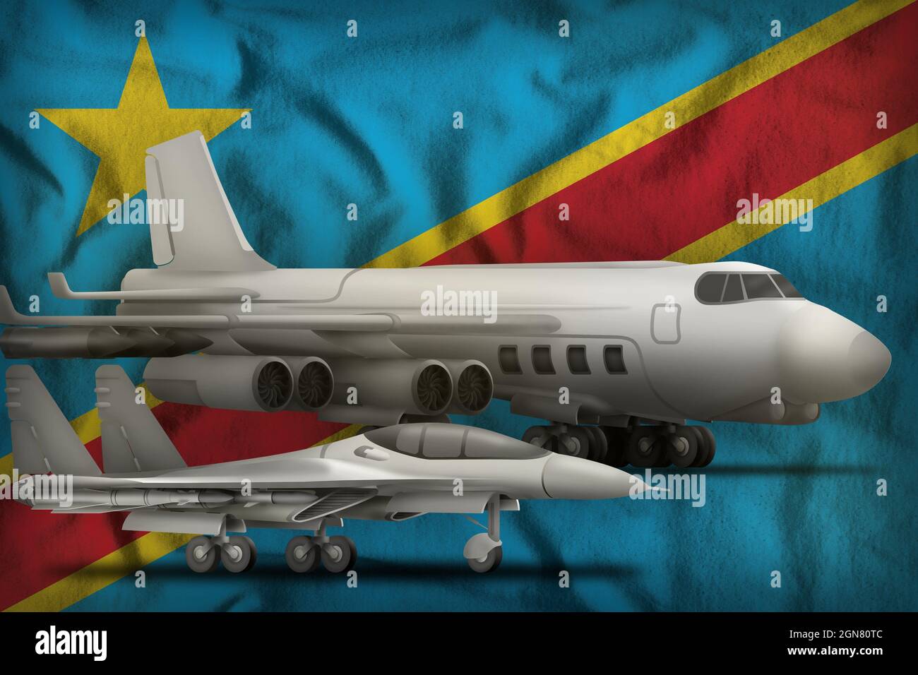 air forces on the Democratic Republic of Congo flag background
