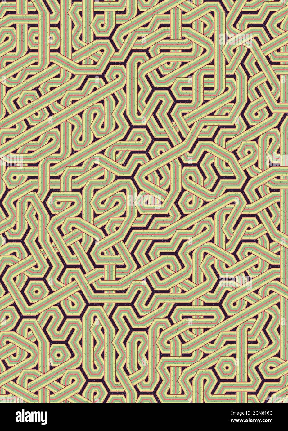 Computerized Tiles Computer-generated Hexagon Tile Connection art background design ...