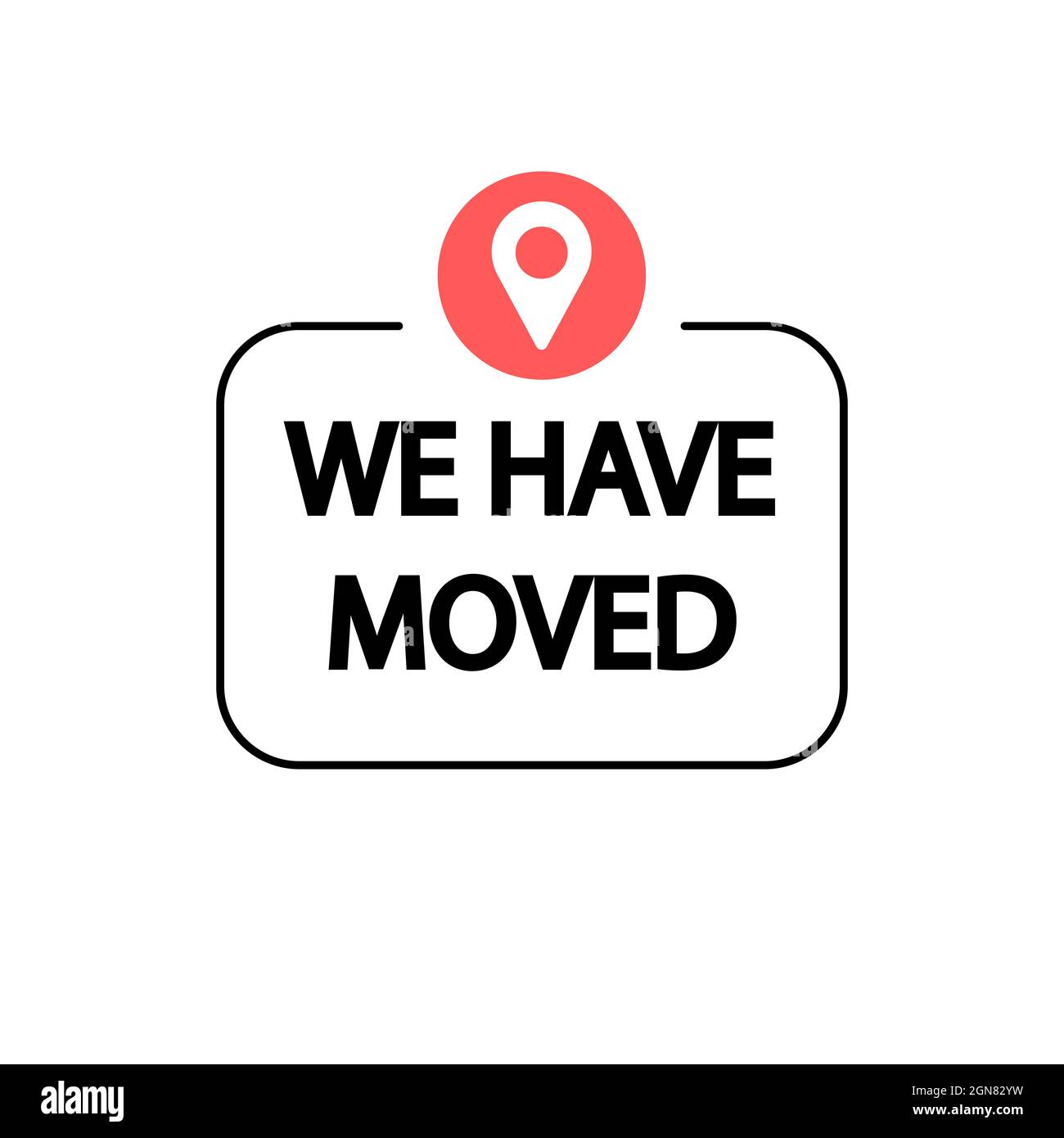 Indicated Place on the Map. We Have Moved Icon Stock Vector