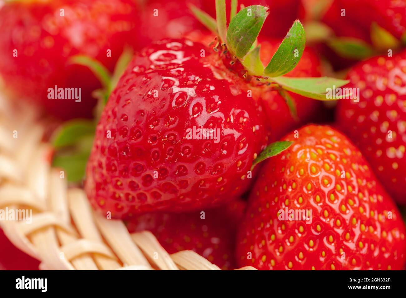 Close up of fresh ripe strawberry fruits Stock Photo - Alamy