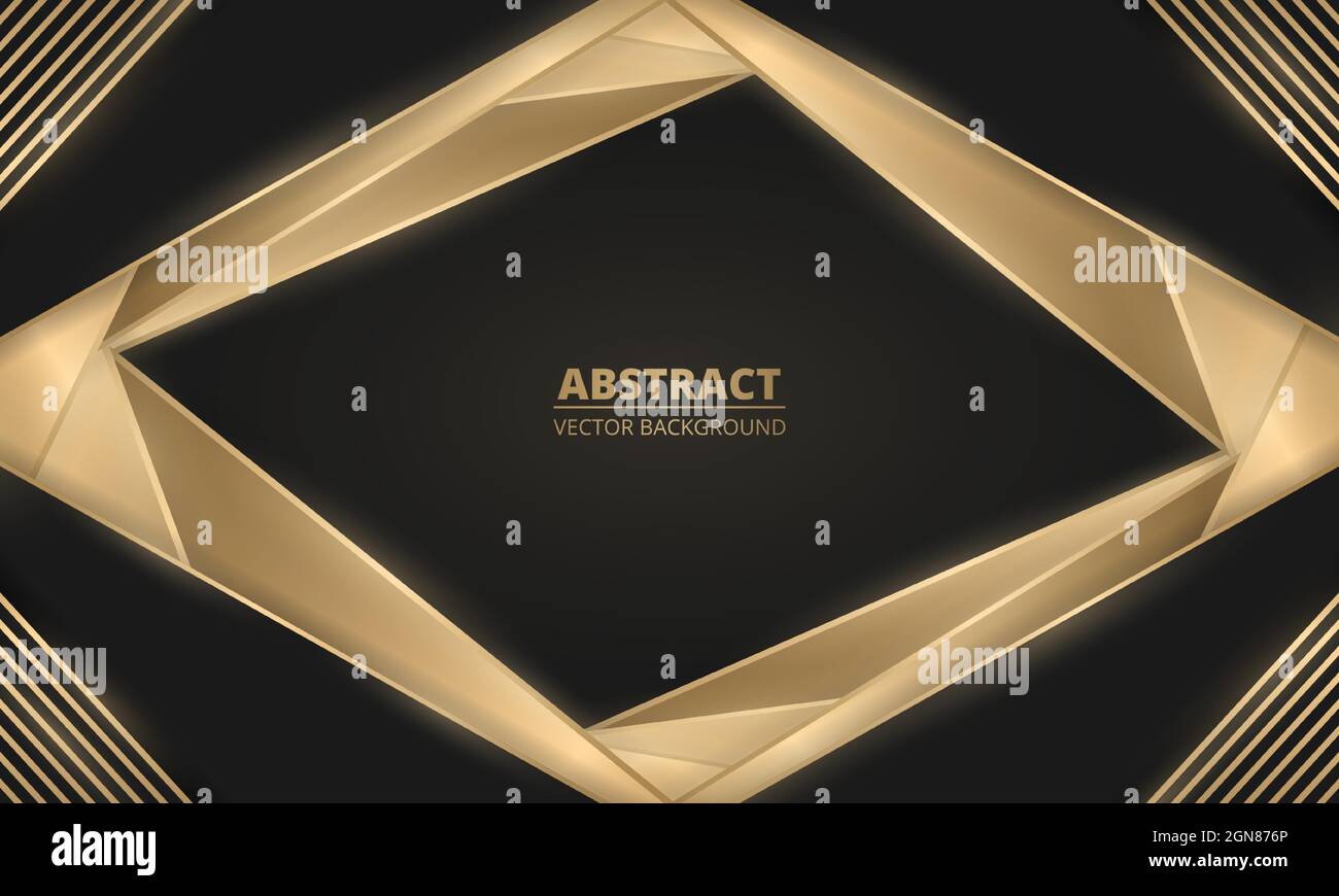 Abstract luxury black and gold lines and shapes background. Rich ...