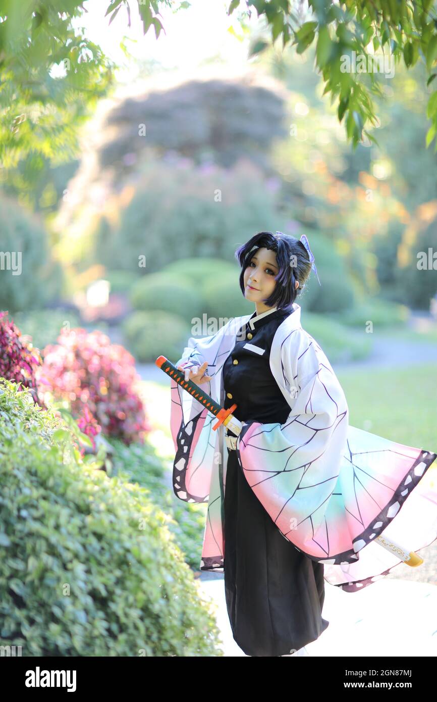 Japan Anime Cosplay Portrait of Girl with Comic Costume with Japanese Theme  Garden Stock Photo - Image of fantasy, lady: 227060182