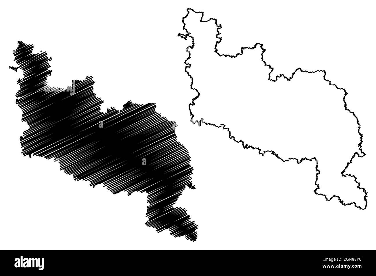 Darbhanga district (Bihar State, division, Republic of India) map ...