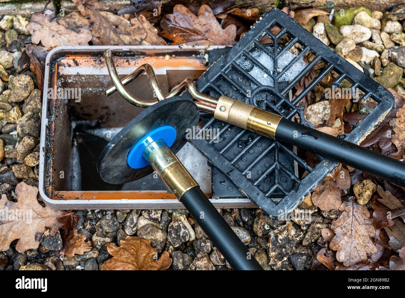 specialist Drain rods ,a plunger and screw attachment ready to carry