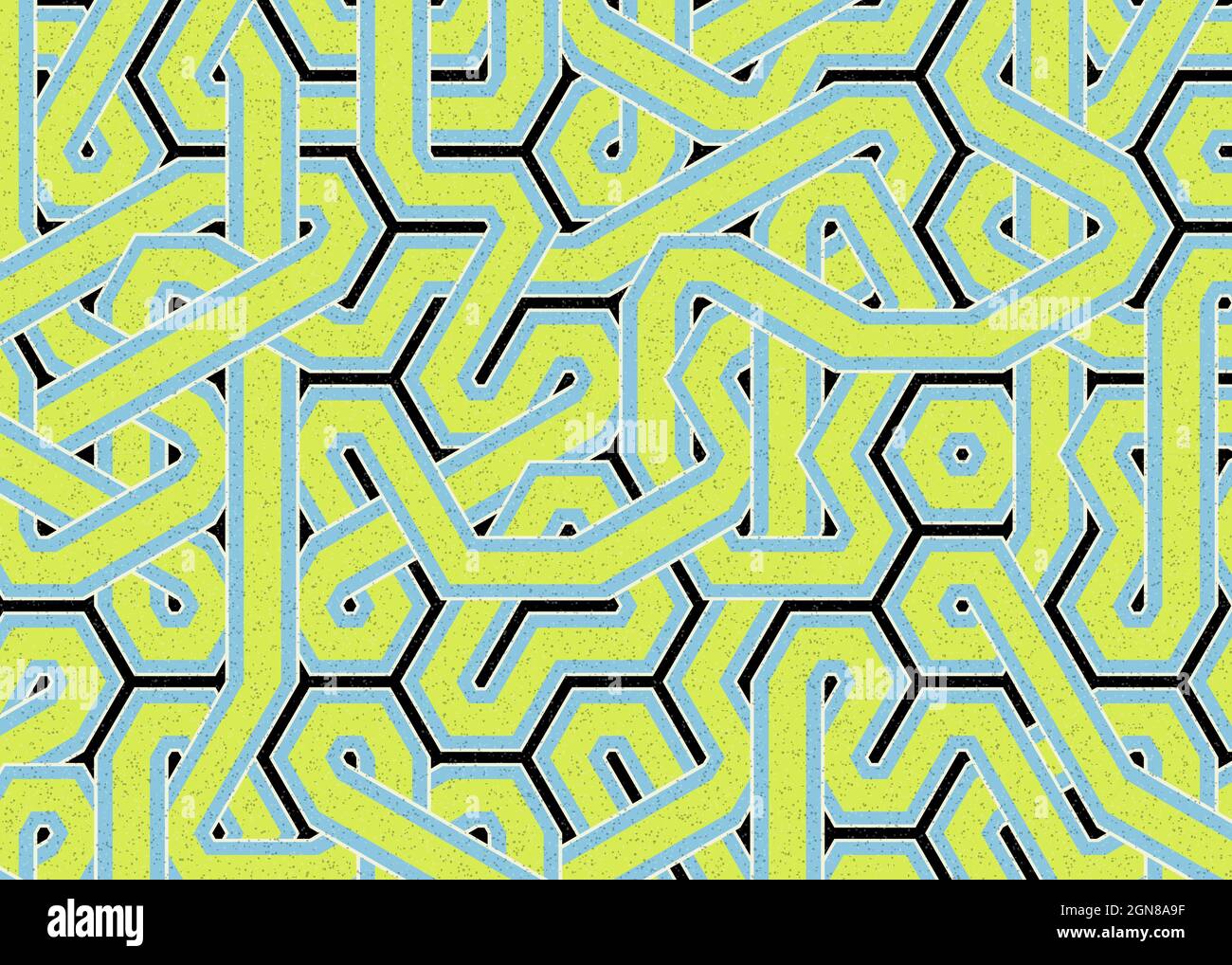 Computer-generated Hexagon Tile Connection art background design illustration Stock Vector