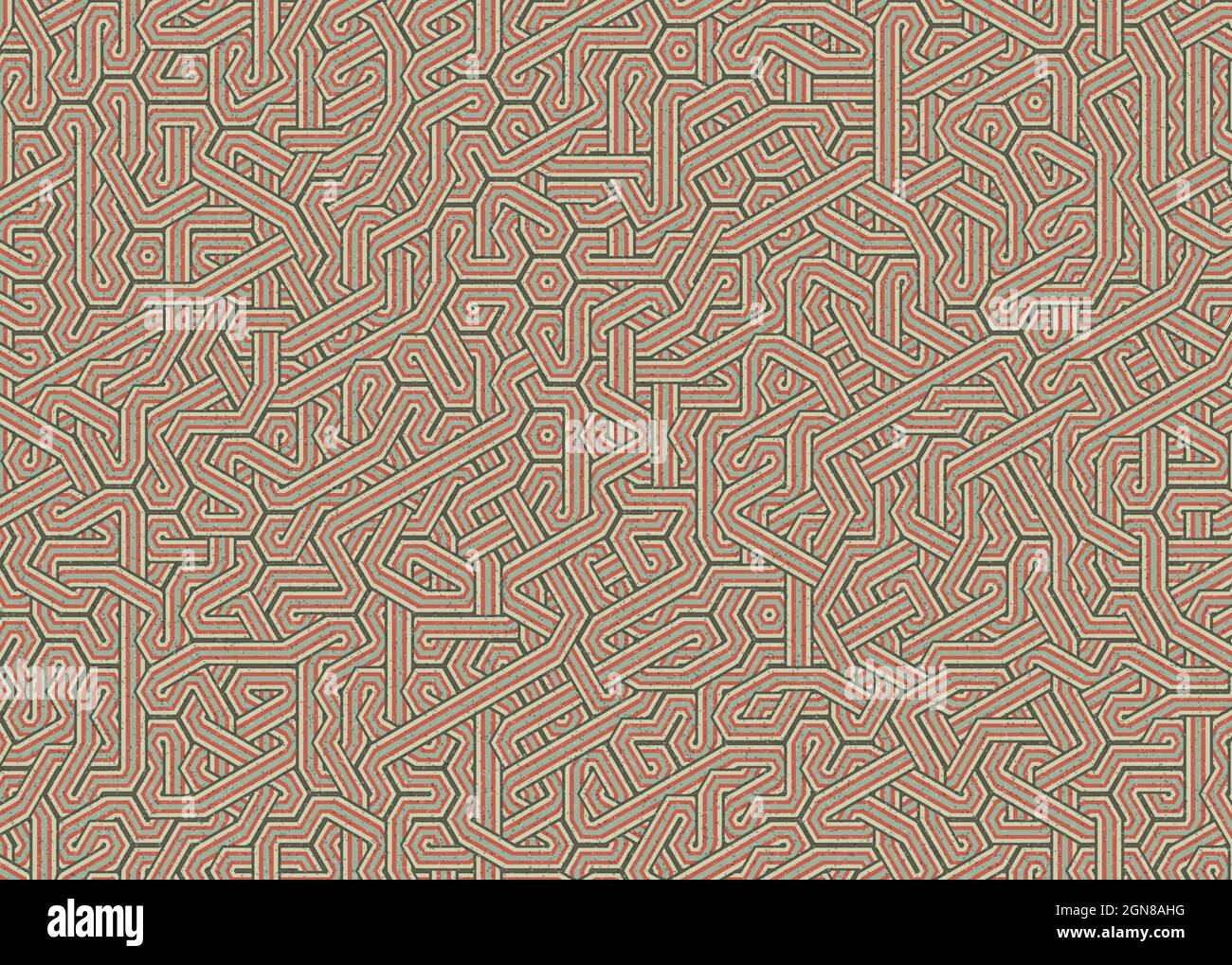 Computer-generated Hexagon Tile Connection art background design illustration Stock Vector