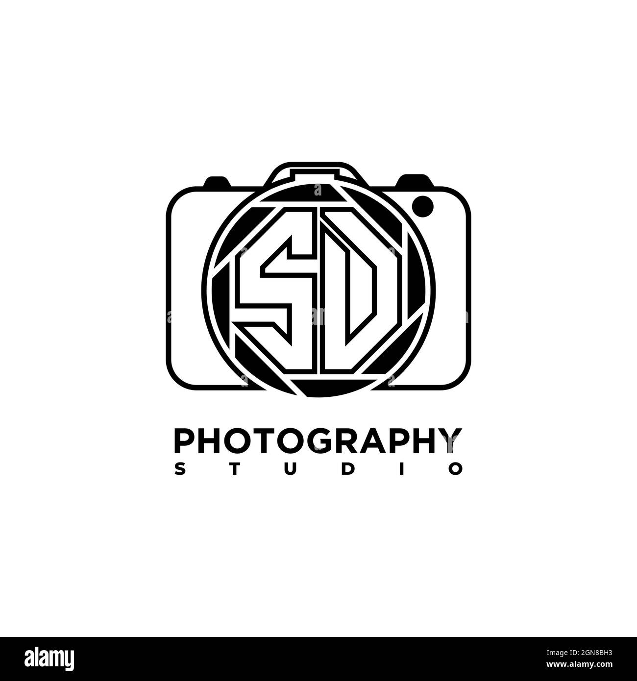 SD Logo letter Geometric Photograph Camera shape style template vector Stock Vector
