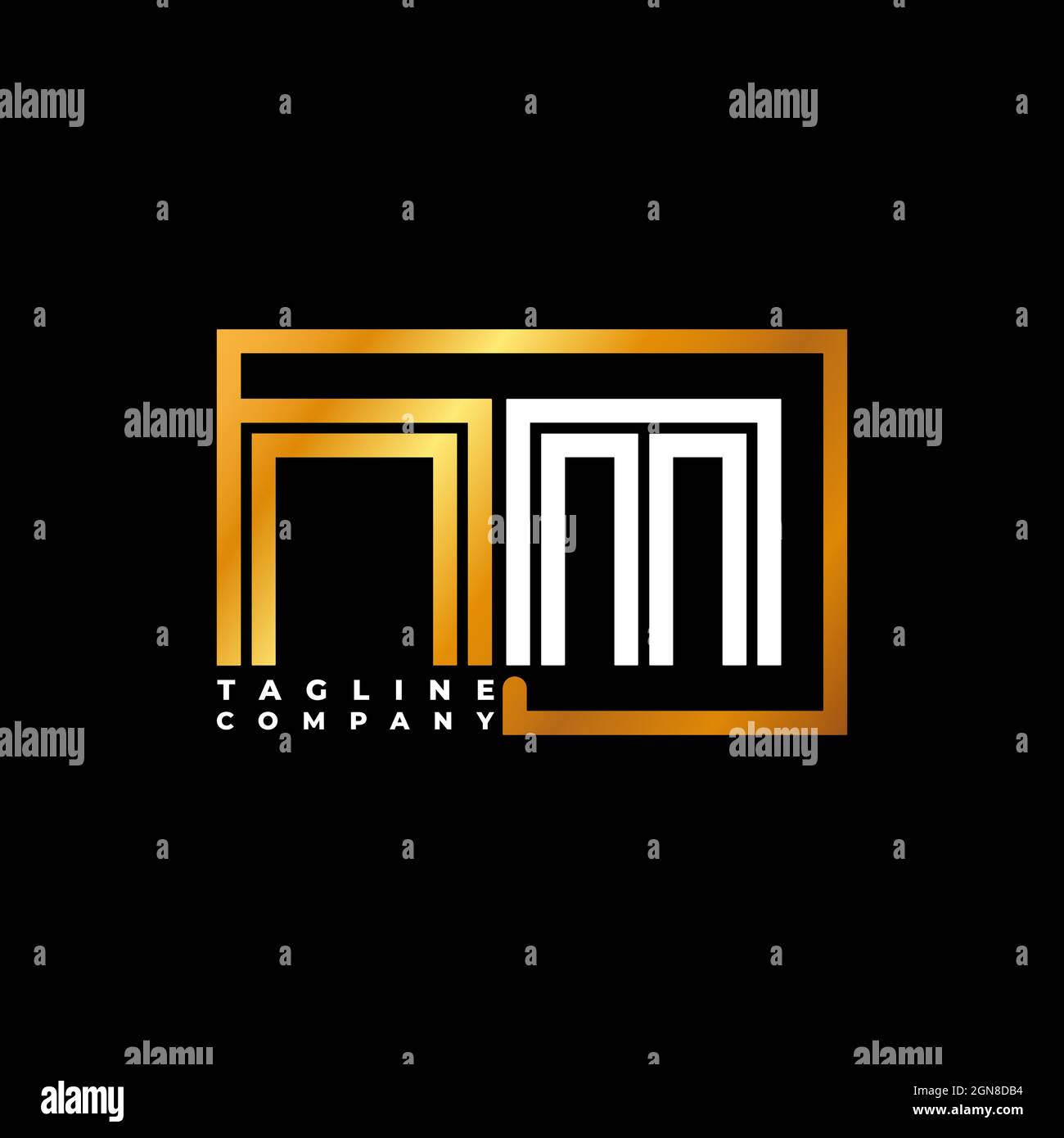 RF Logo letter Geometric Photograph Camera shape style template vector Stock Vector