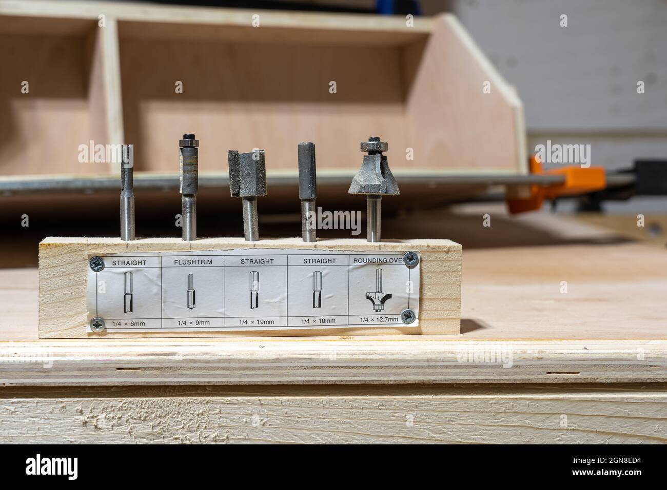 wood milling with electric cutter in joinery. color toning. copy space  Stock Photo - Alamy