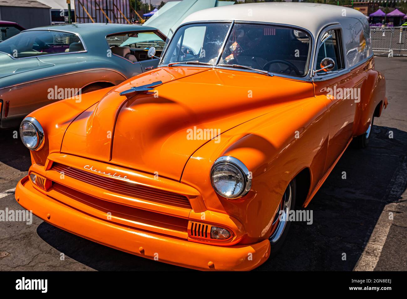 Reno, NV August 3, 2021 1951 Chevrolet Sedan Delivery at a local car