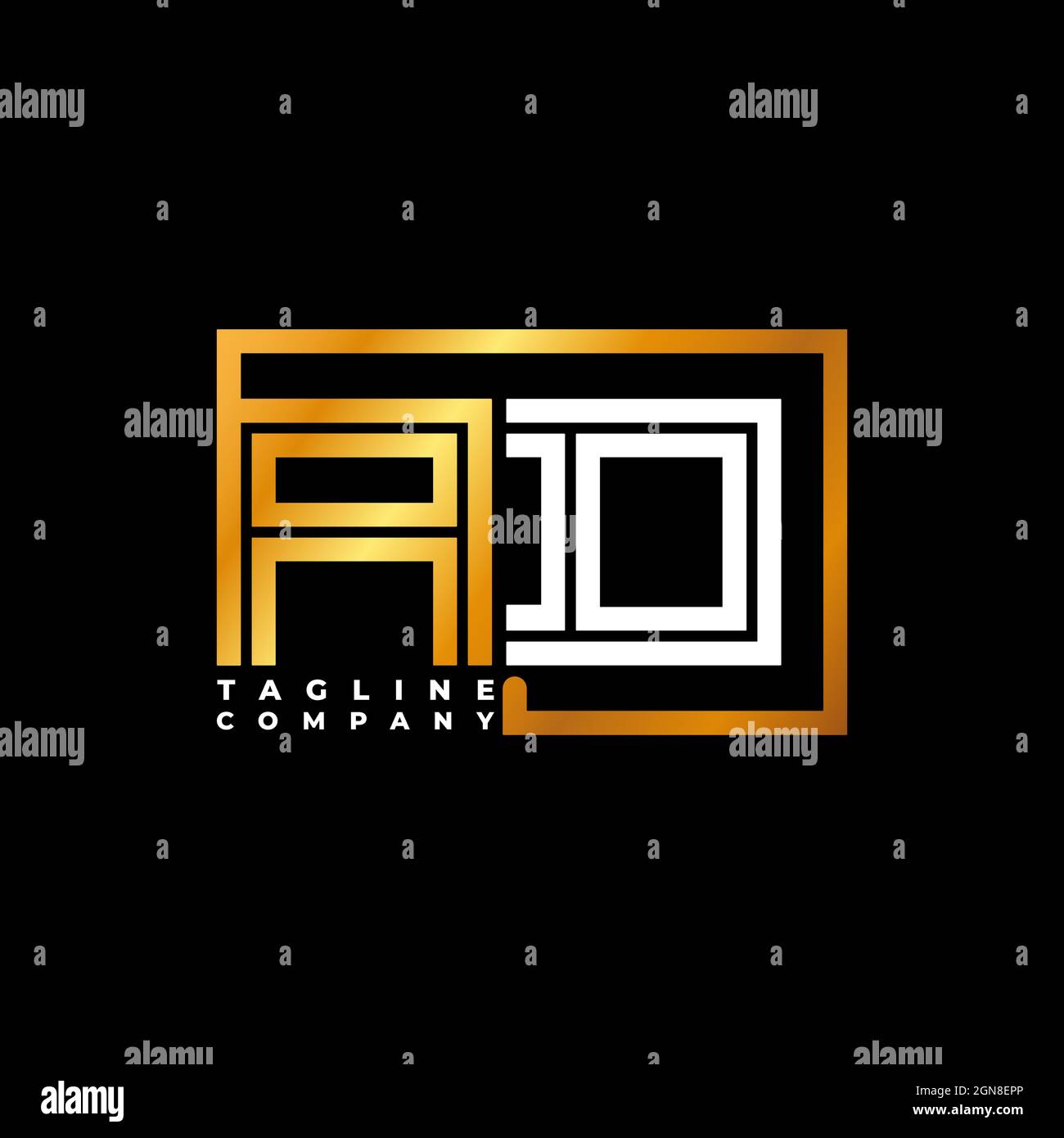 AD Logo letter Geometric Photograph Camera shape style template vector Stock Vector