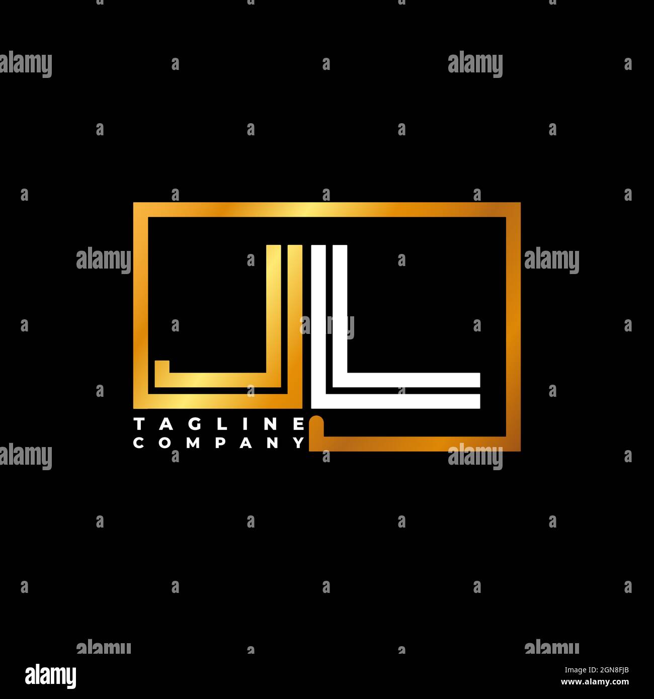 JL Logo letter monogram shape line golden vector template. Business monogram company Stock Vector