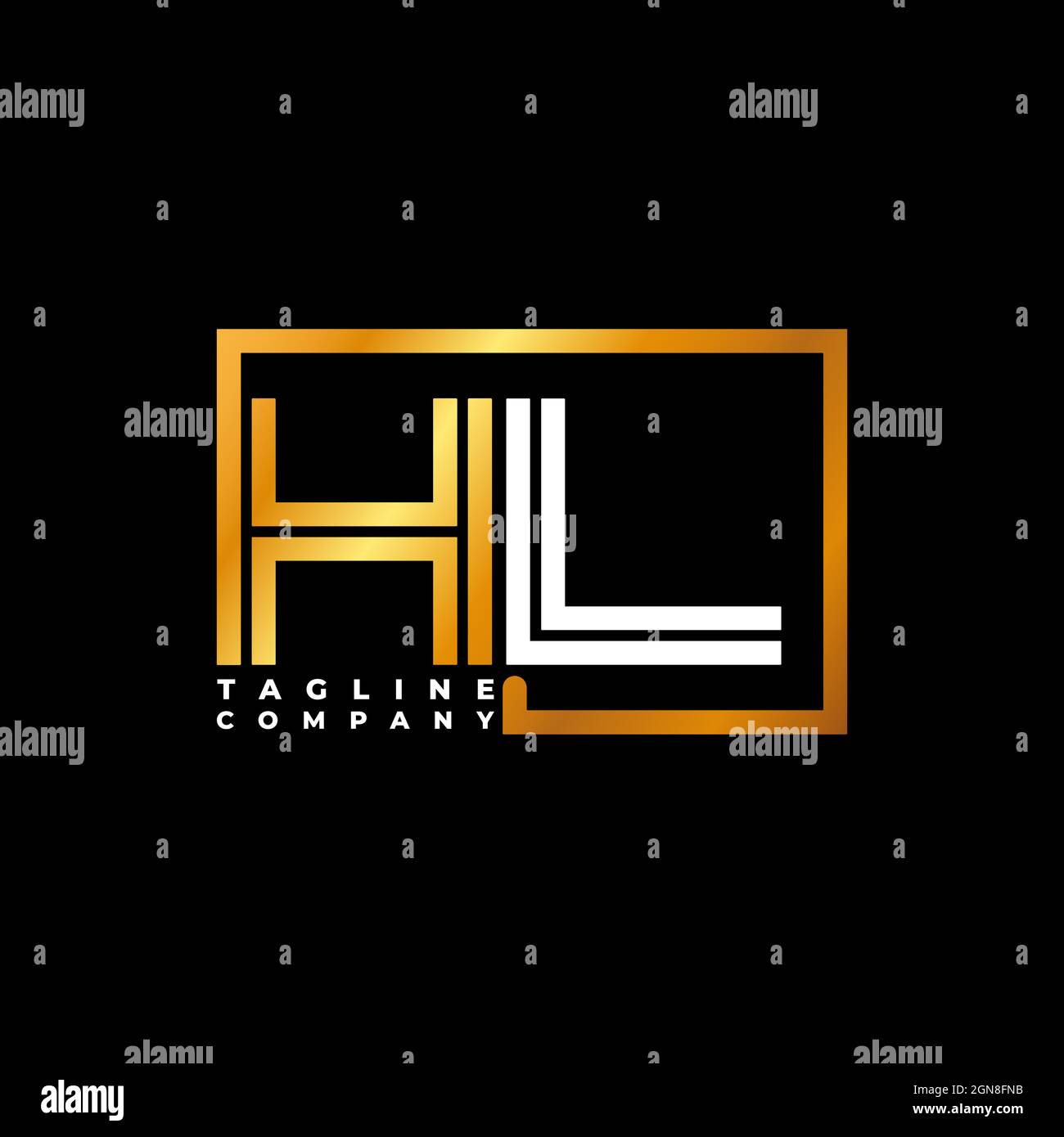 HL Logo letter monogram shape line golden vector template. Business monogram company Stock Vector