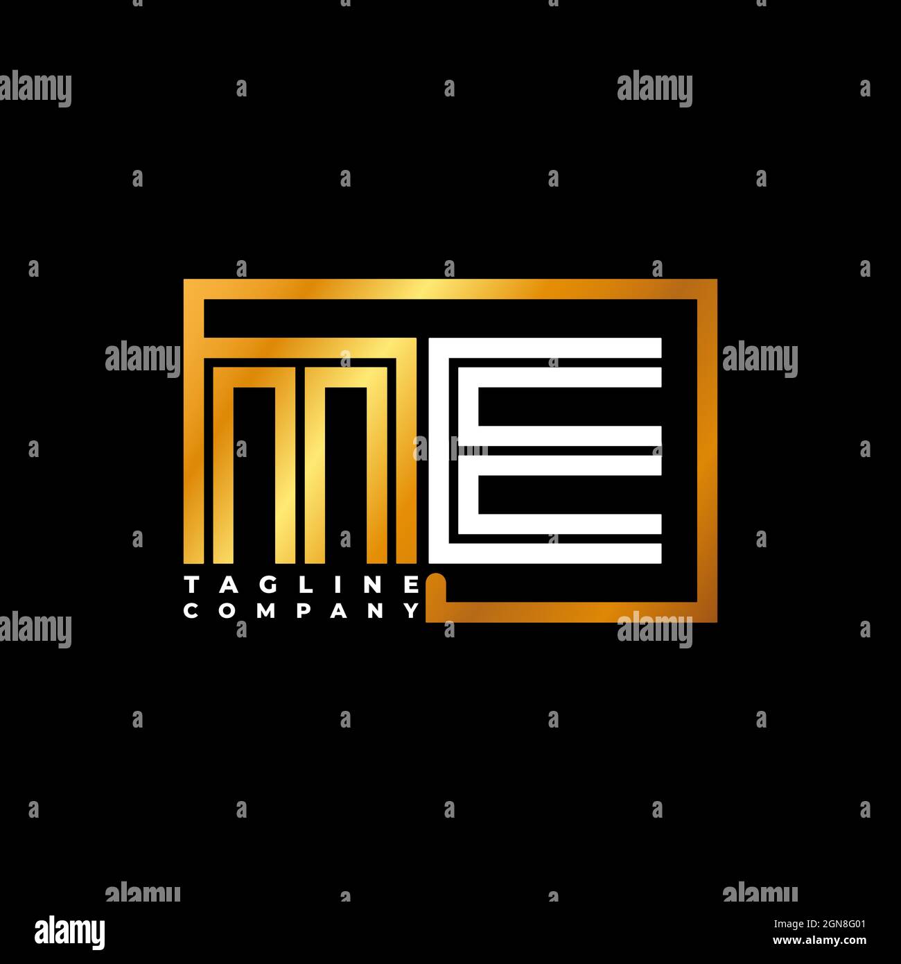 ME Logo letter monogram shape line golden vector template. Business ...