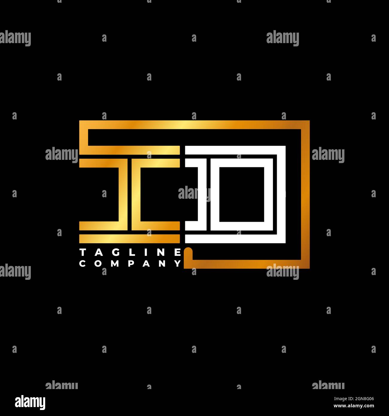 ID Logo letter monogram shape line golden vector template. Business monogram company Stock Vector