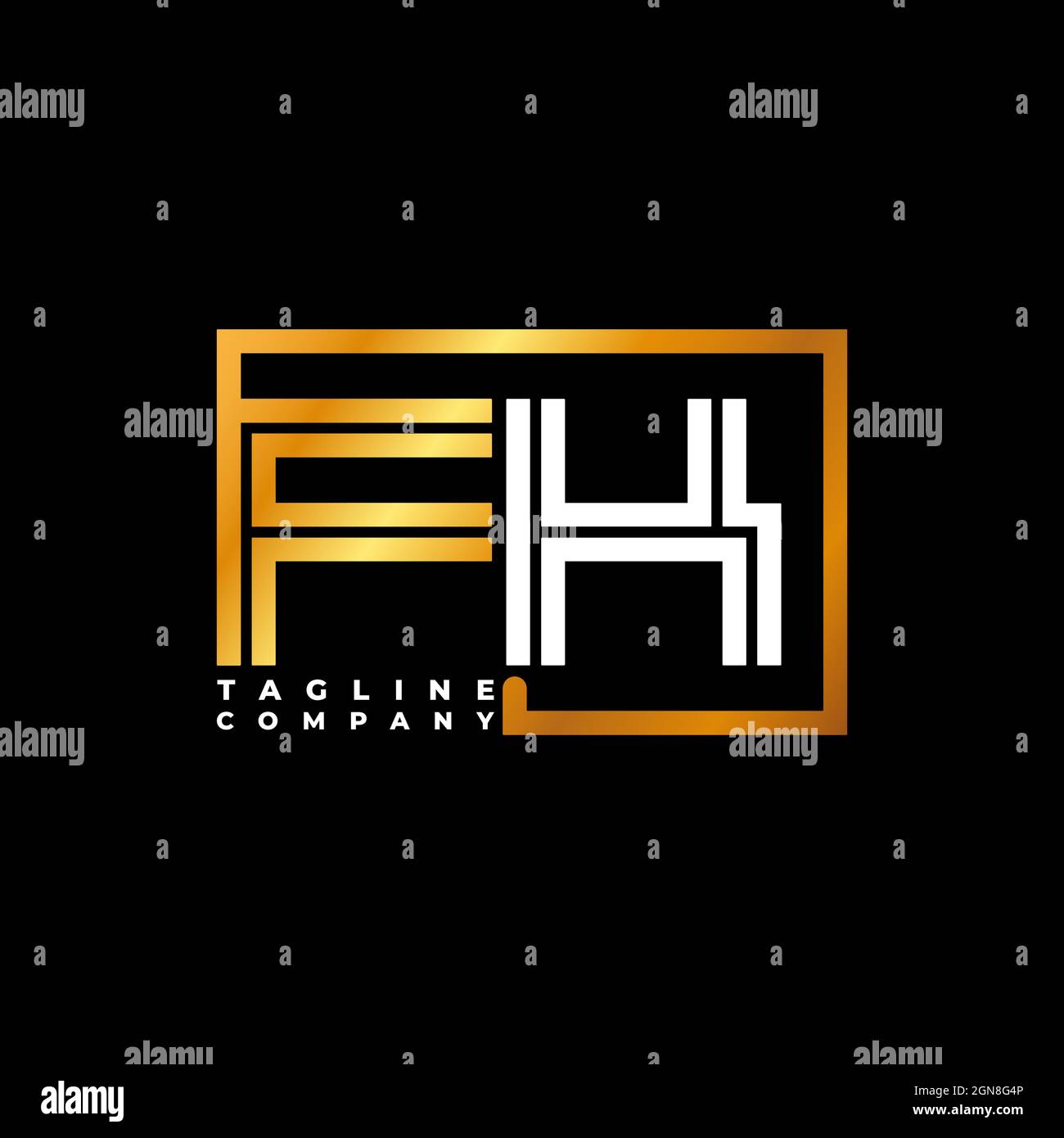 FK Logo letter monogram shape line golden vector template. Business monogram company Stock Vector