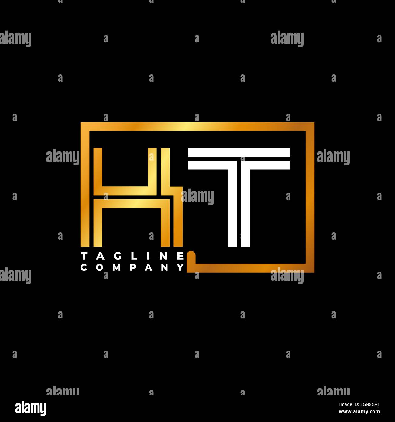 KT Logo letter monogram shape line golden vector template. Business monogram company Stock Vector