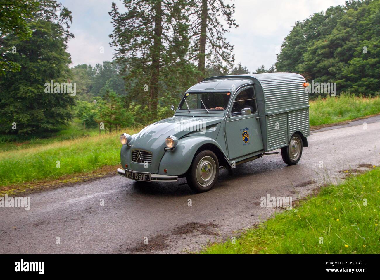 1968 60s sixties grey French Citroen 2CV 602cc covered petrol van