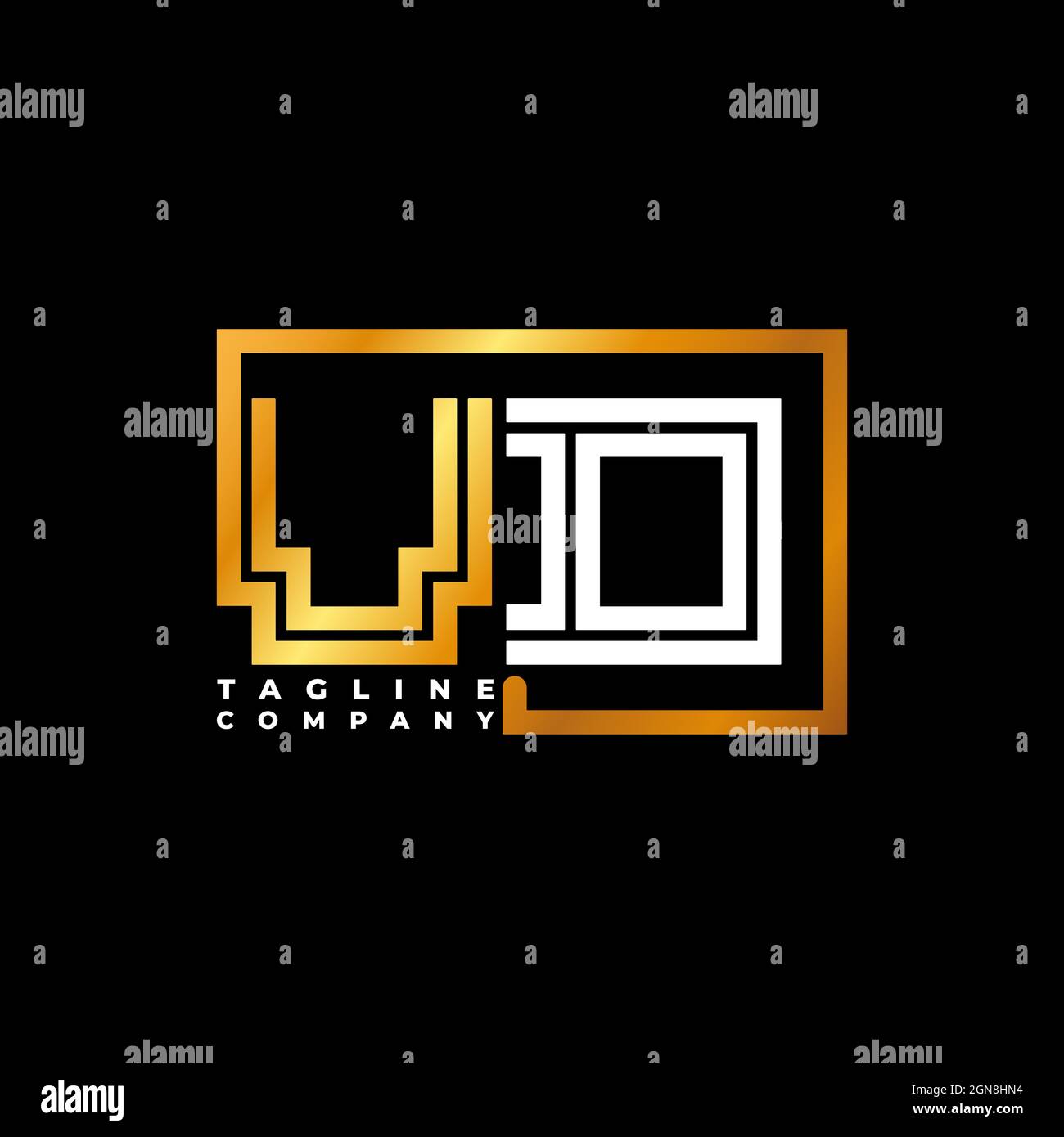 VD Logo letter monogram shape line golden vector template. Business ...