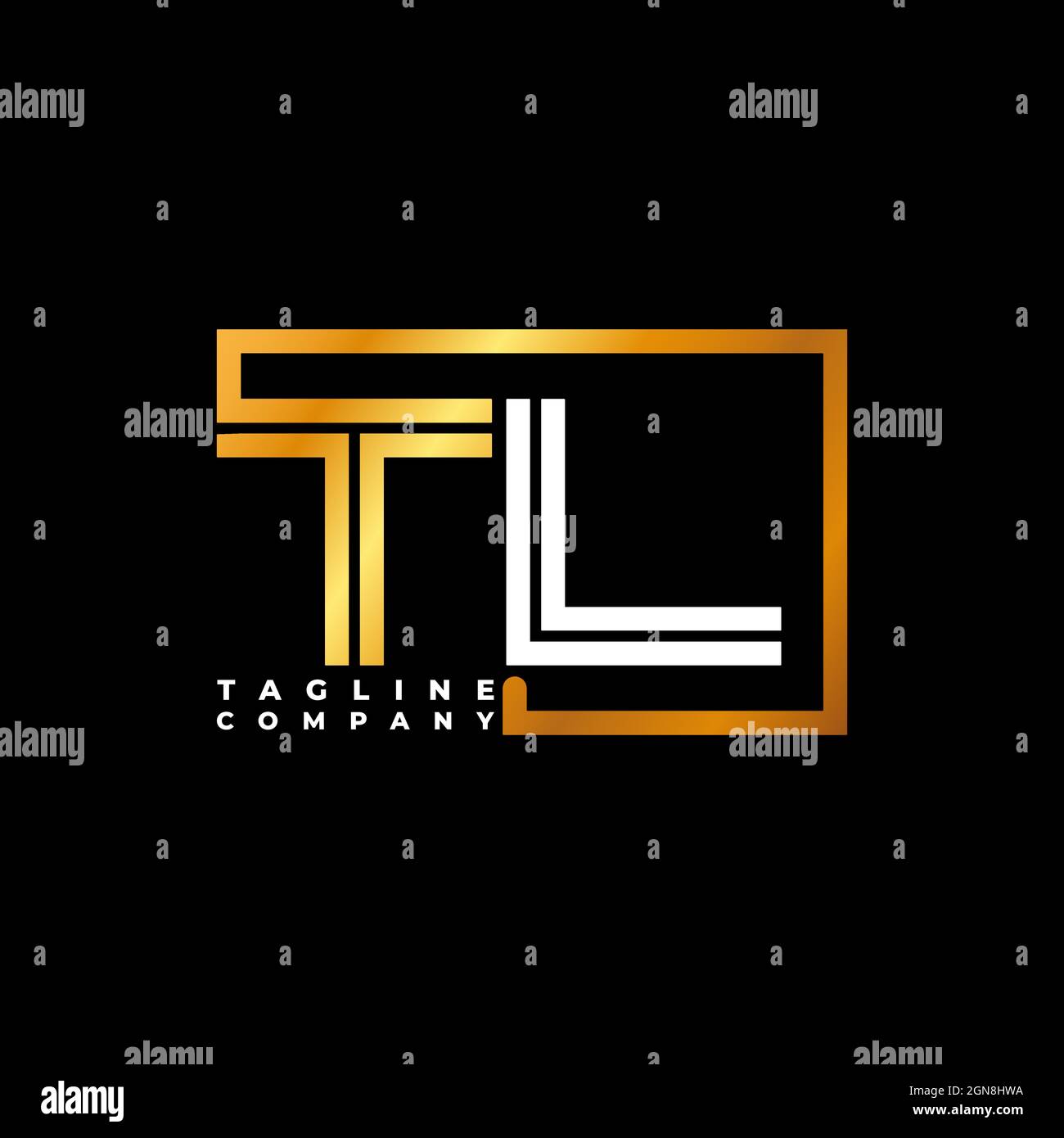 TL Logo letter monogram shape line golden vector template. Business monogram company Stock Vector