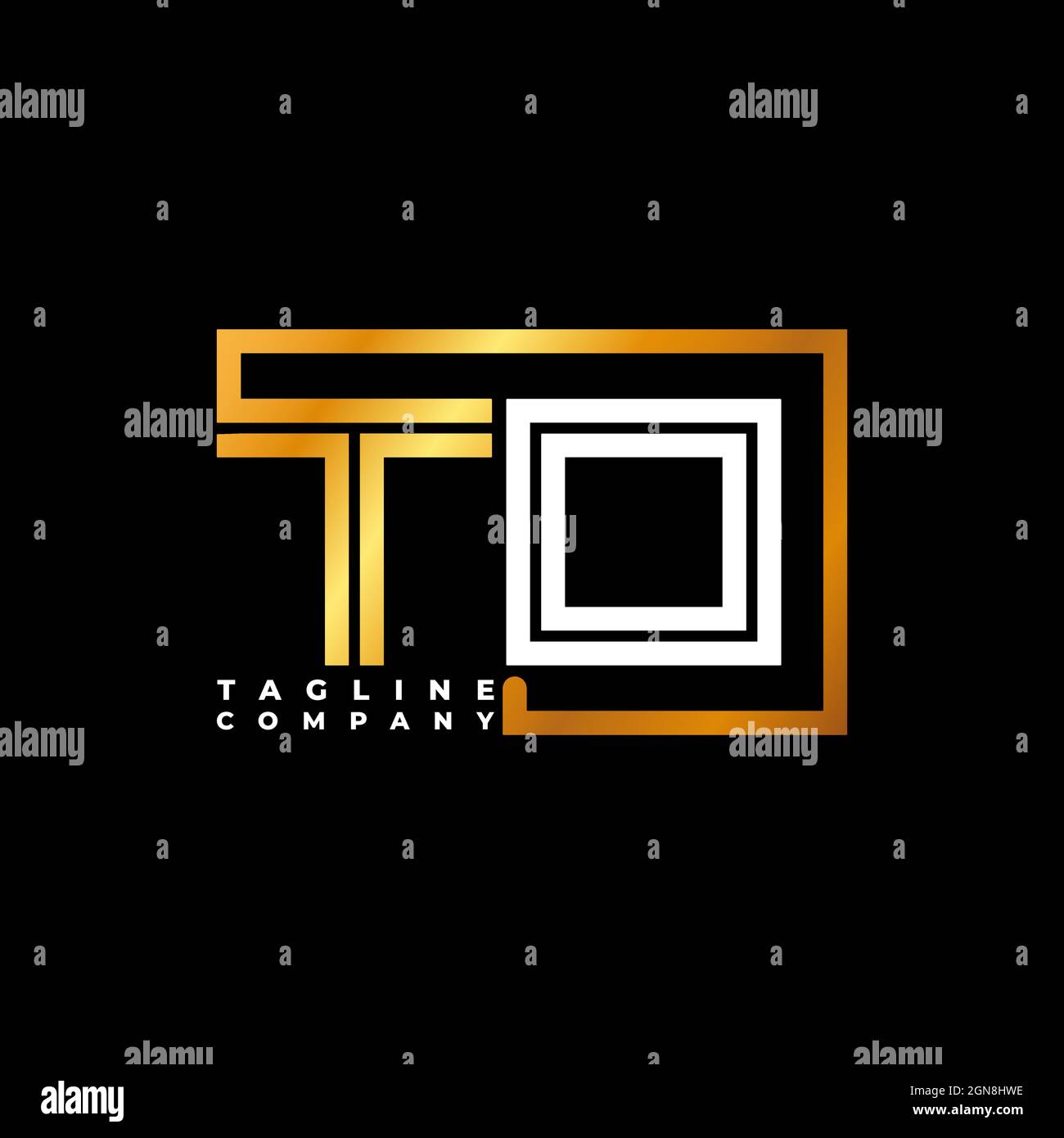 TO Logo letter monogram shape line golden vector template. Business ...
