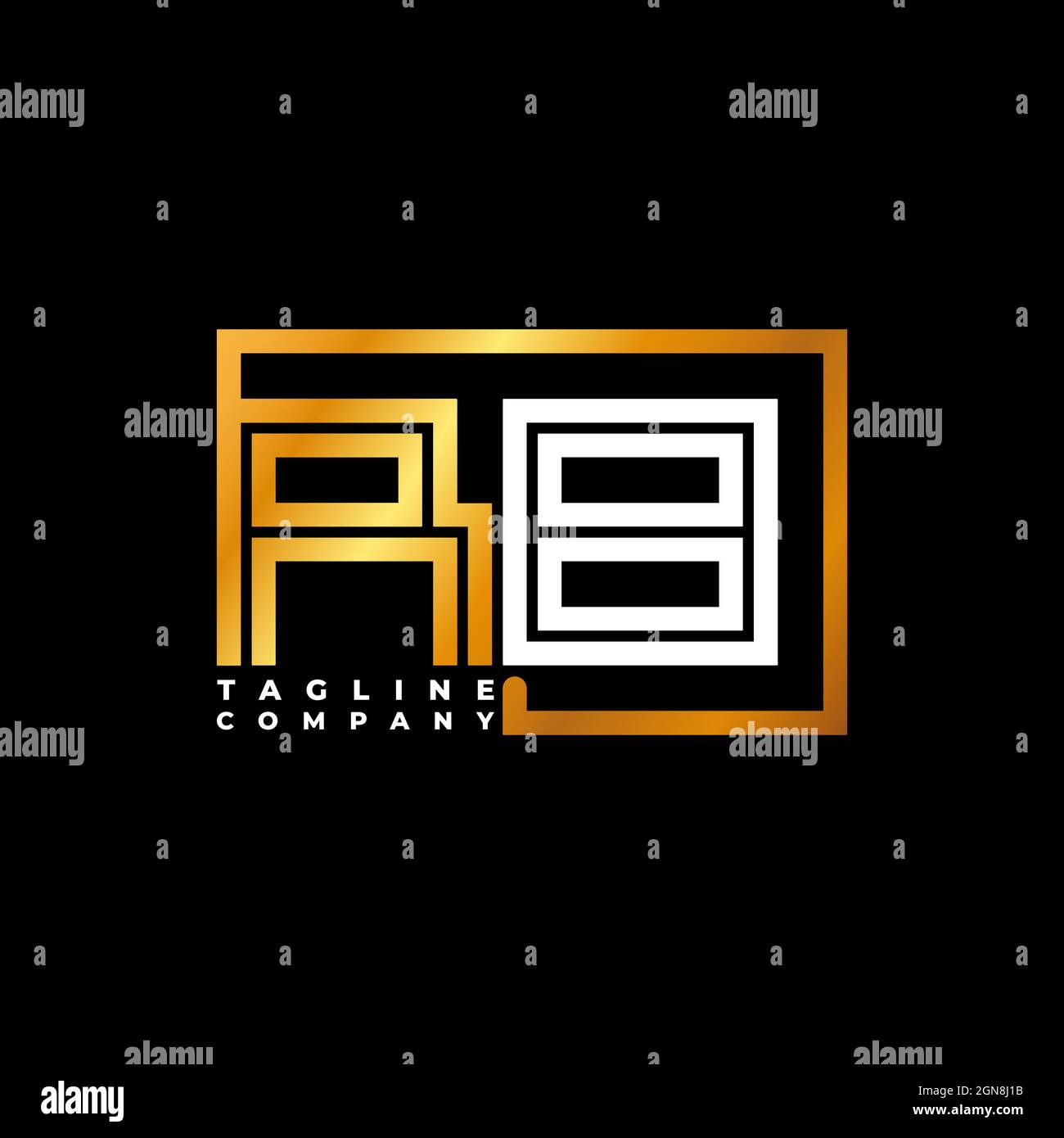 RB Logo letter monogram shape line golden vector template. Business ...