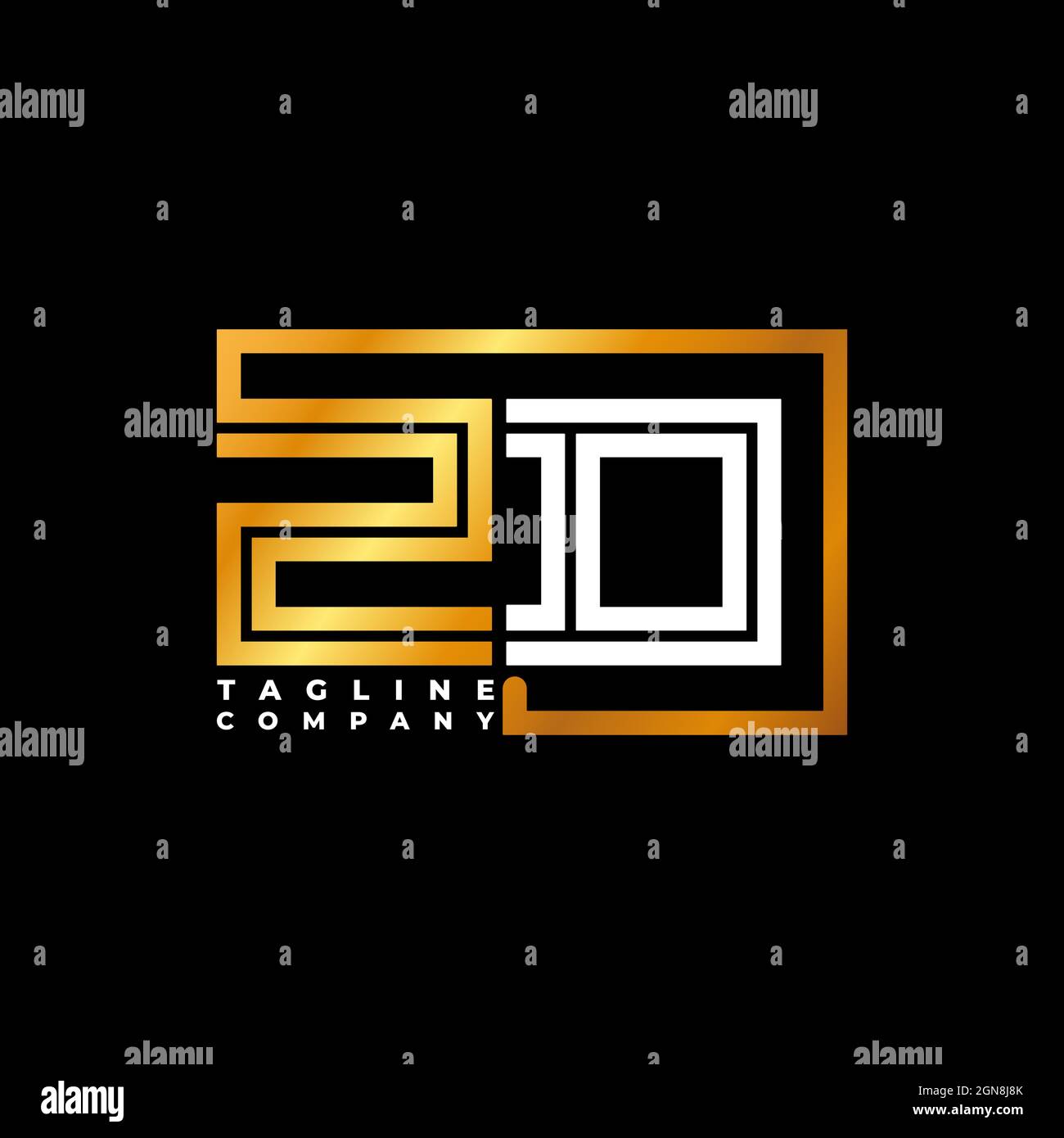 ZD Logo letter monogram shape line golden vector template. Business monogram company Stock Vector