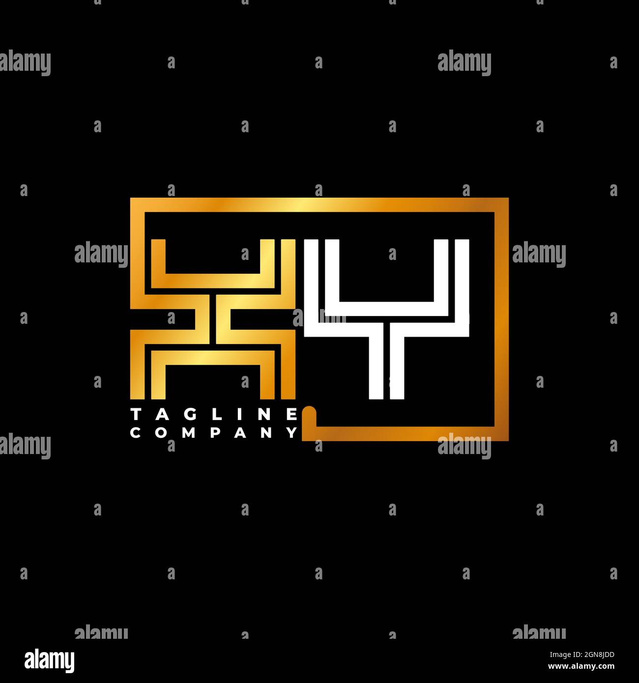 XY Logo letter monogram shape line golden vector template. Business monogram company Stock Vector