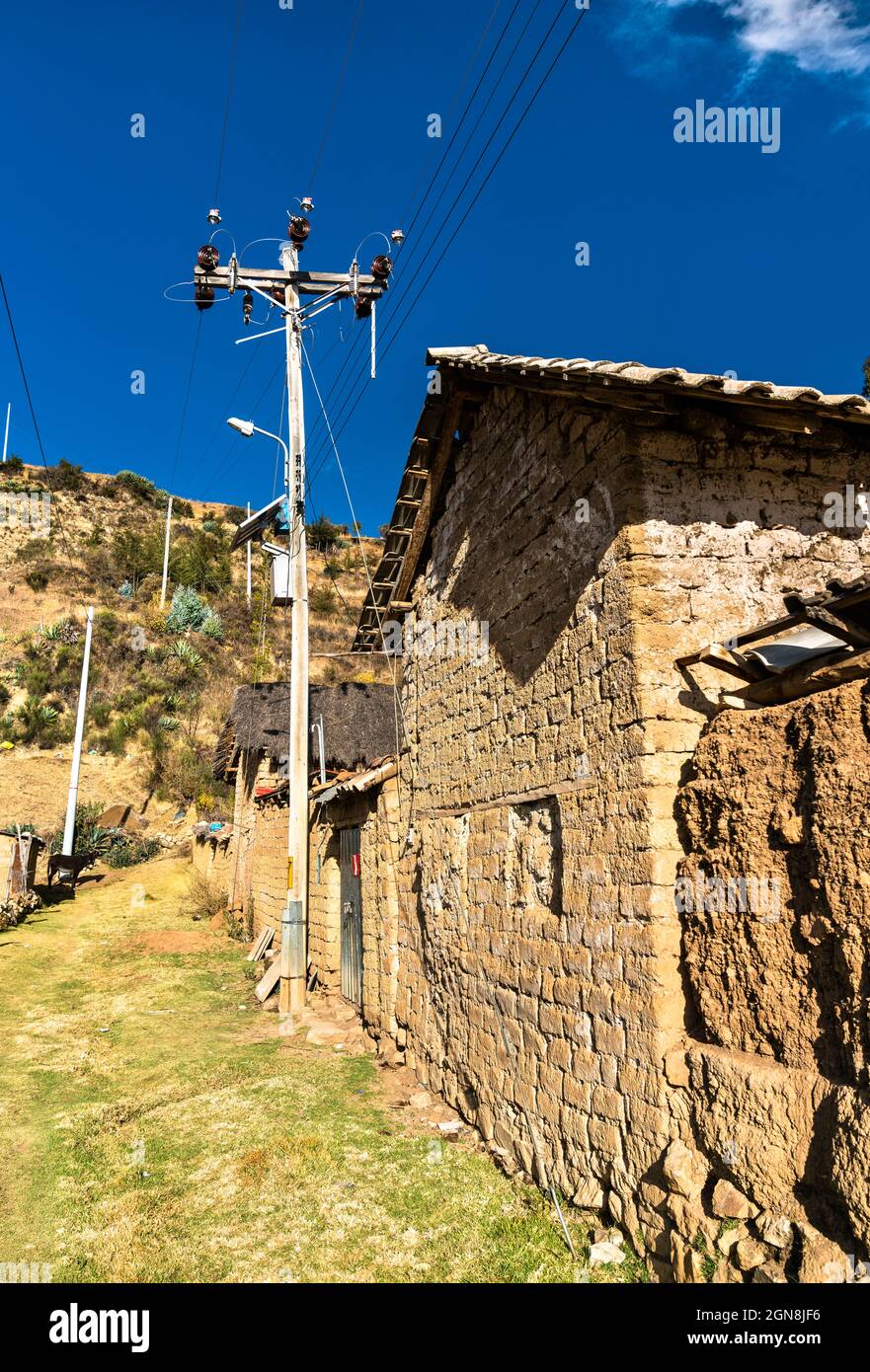 Antacocha, typical Peruvian village in the Andes Stock Photo