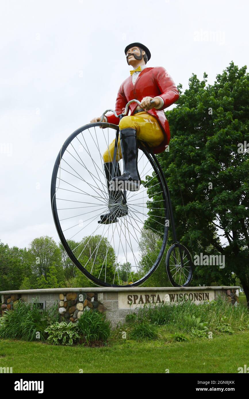 Bicycle Man Sign at Ben Bikin' Information Center, Sparta, Wisconsin