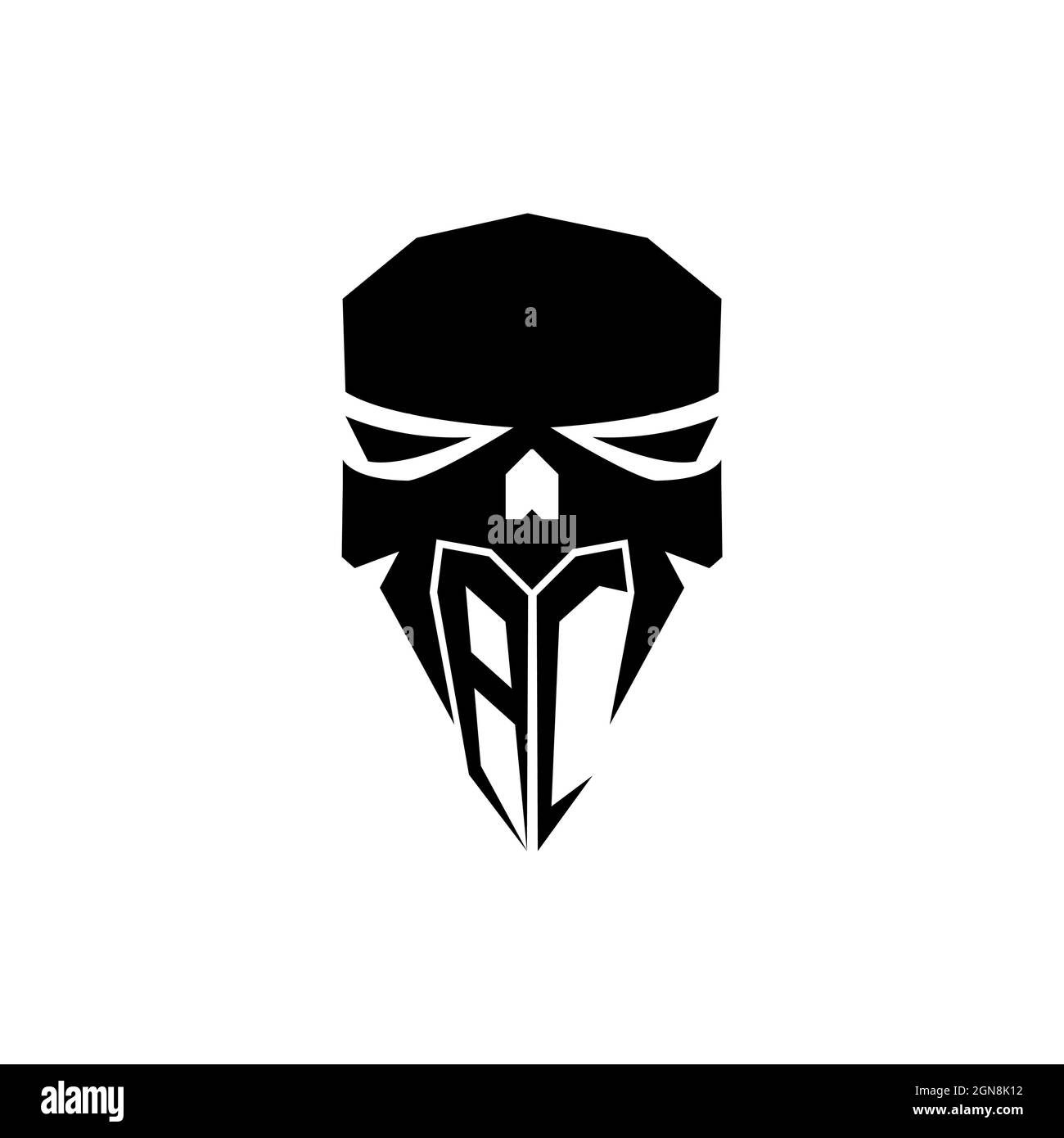 BC Initial ESport gaming logo. Modern head Skull shape template vector logo Stock Vector