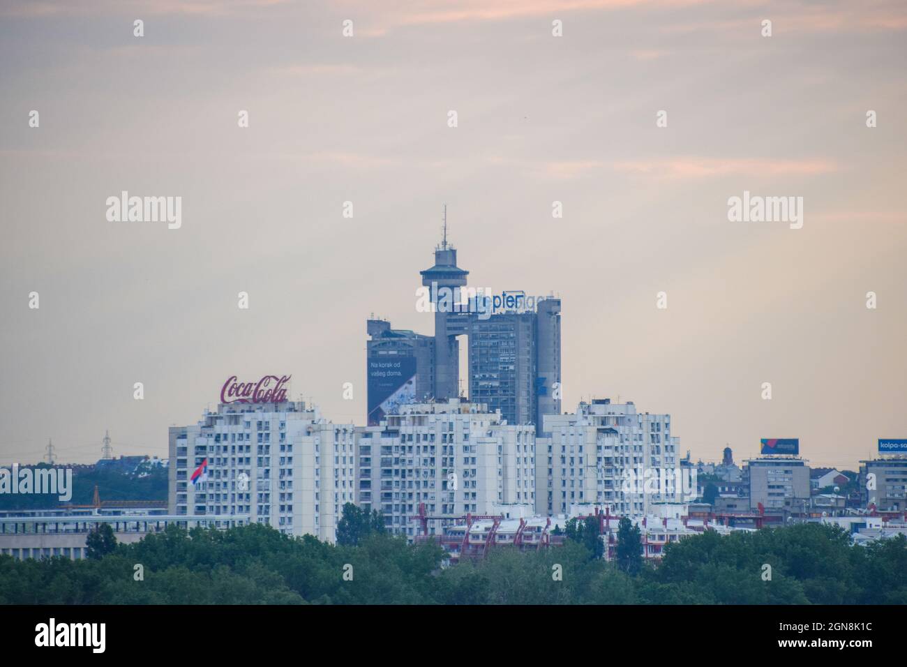 Western City Gate, Genex Tower, Belgrade, Serbia, May 2019. Stock Photo