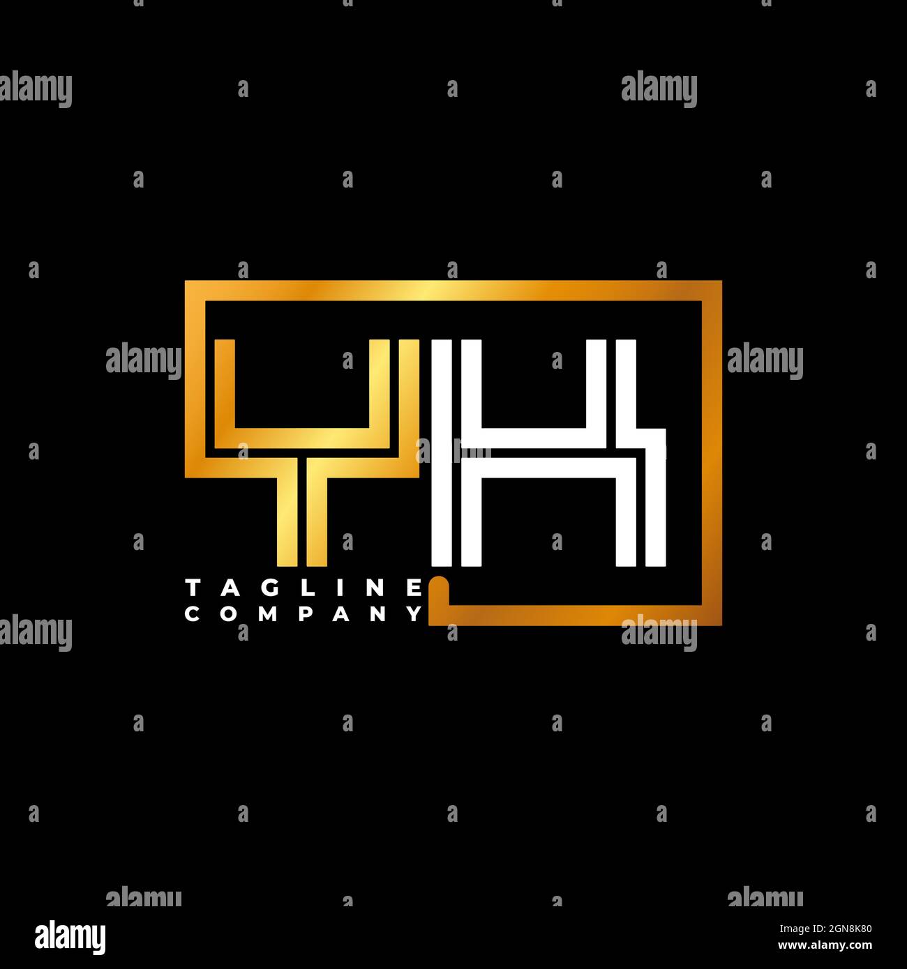 YK Logo letter monogram shape line golden vector template. Business ...