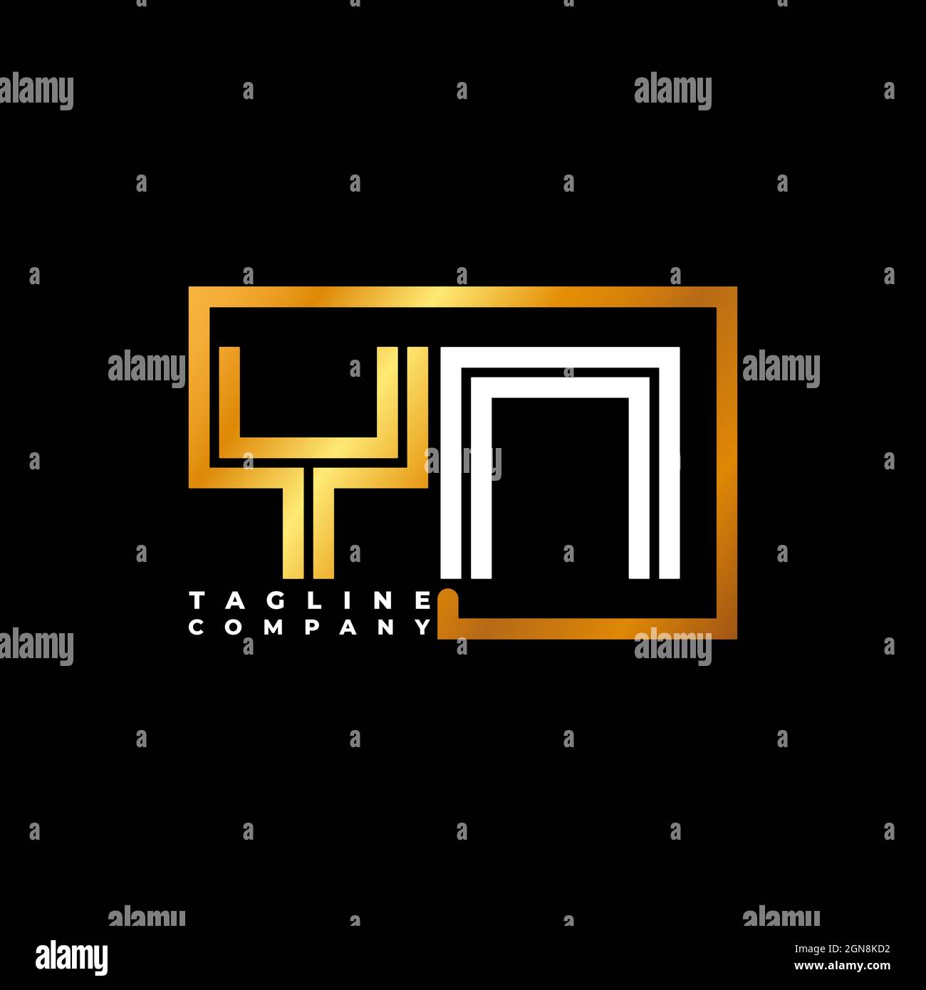 YN Logo letter monogram shape line golden vector template. Business ...