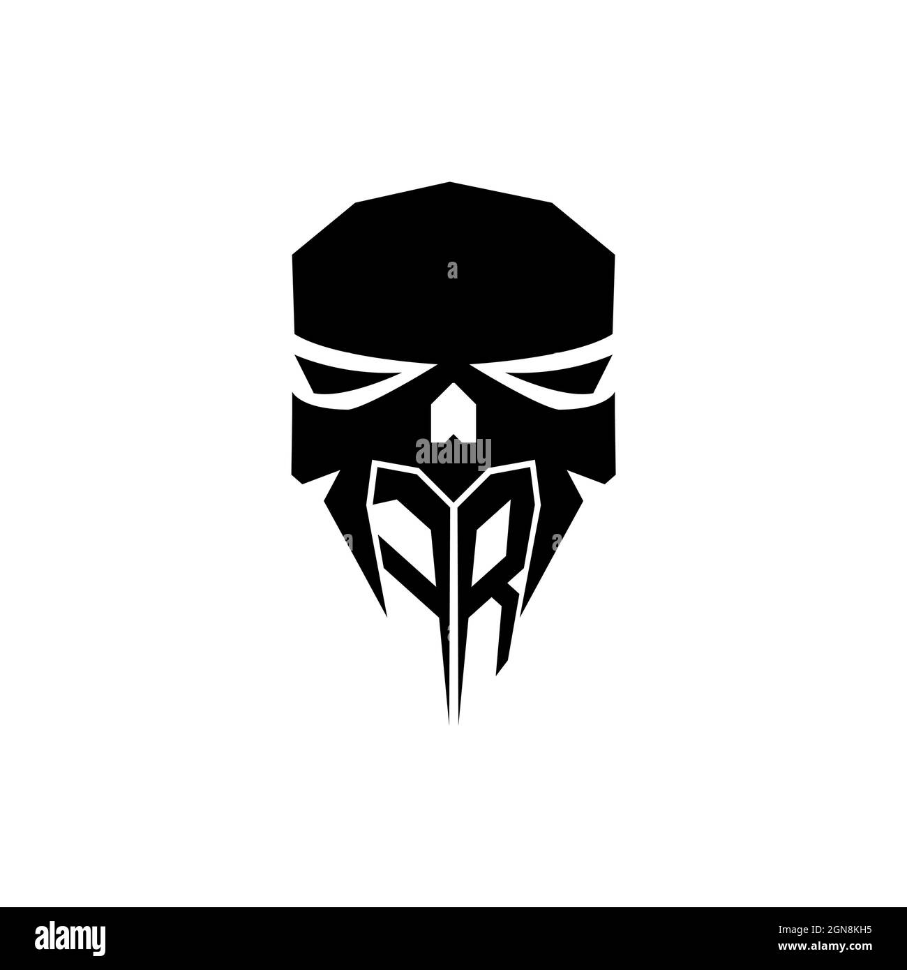 FR Initial ESport gaming logo. Modern head Skull shape template vector logo Stock Vector