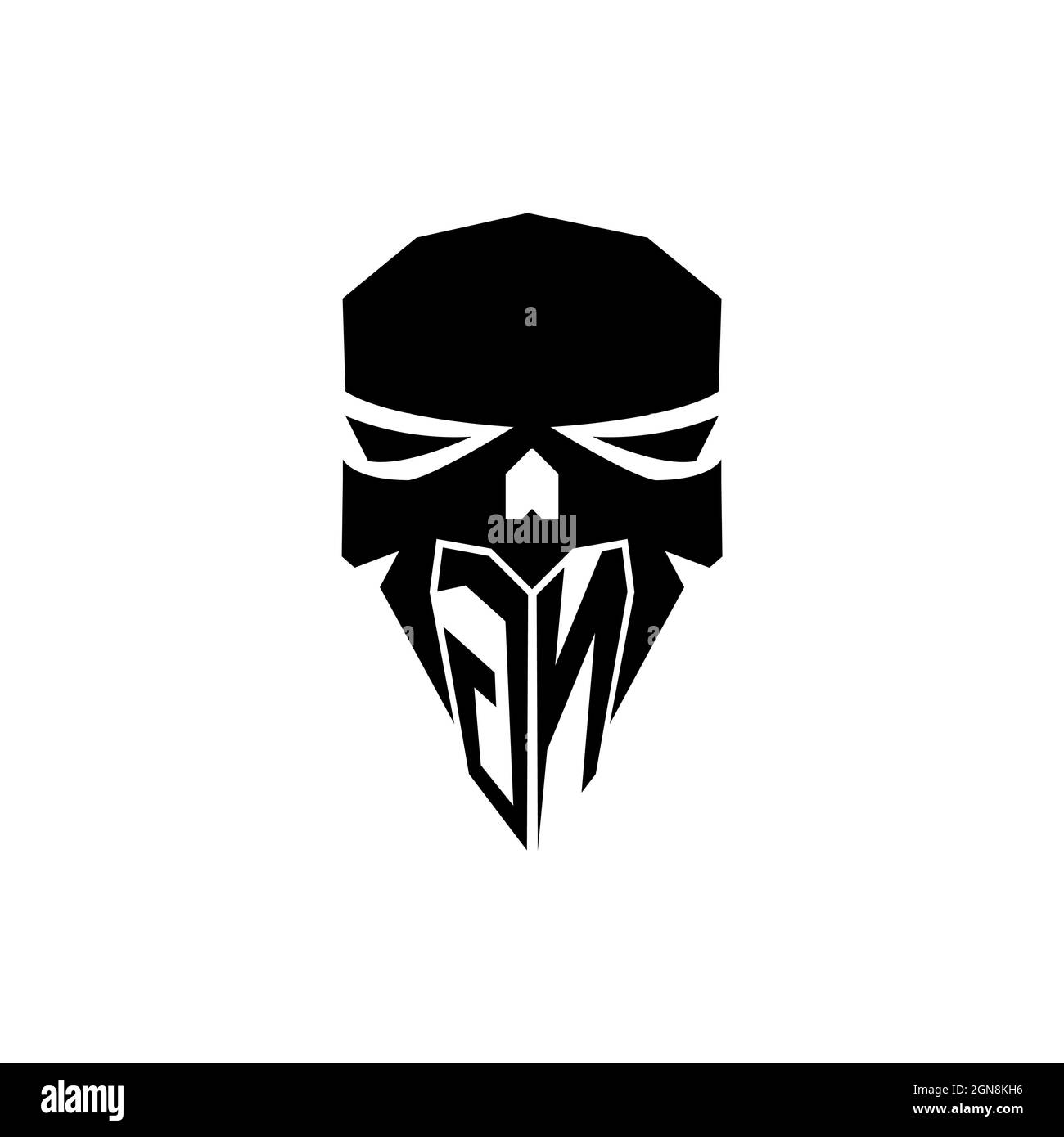 GN Initial ESport gaming logo. Modern head Skull shape template vector logo Stock Vector