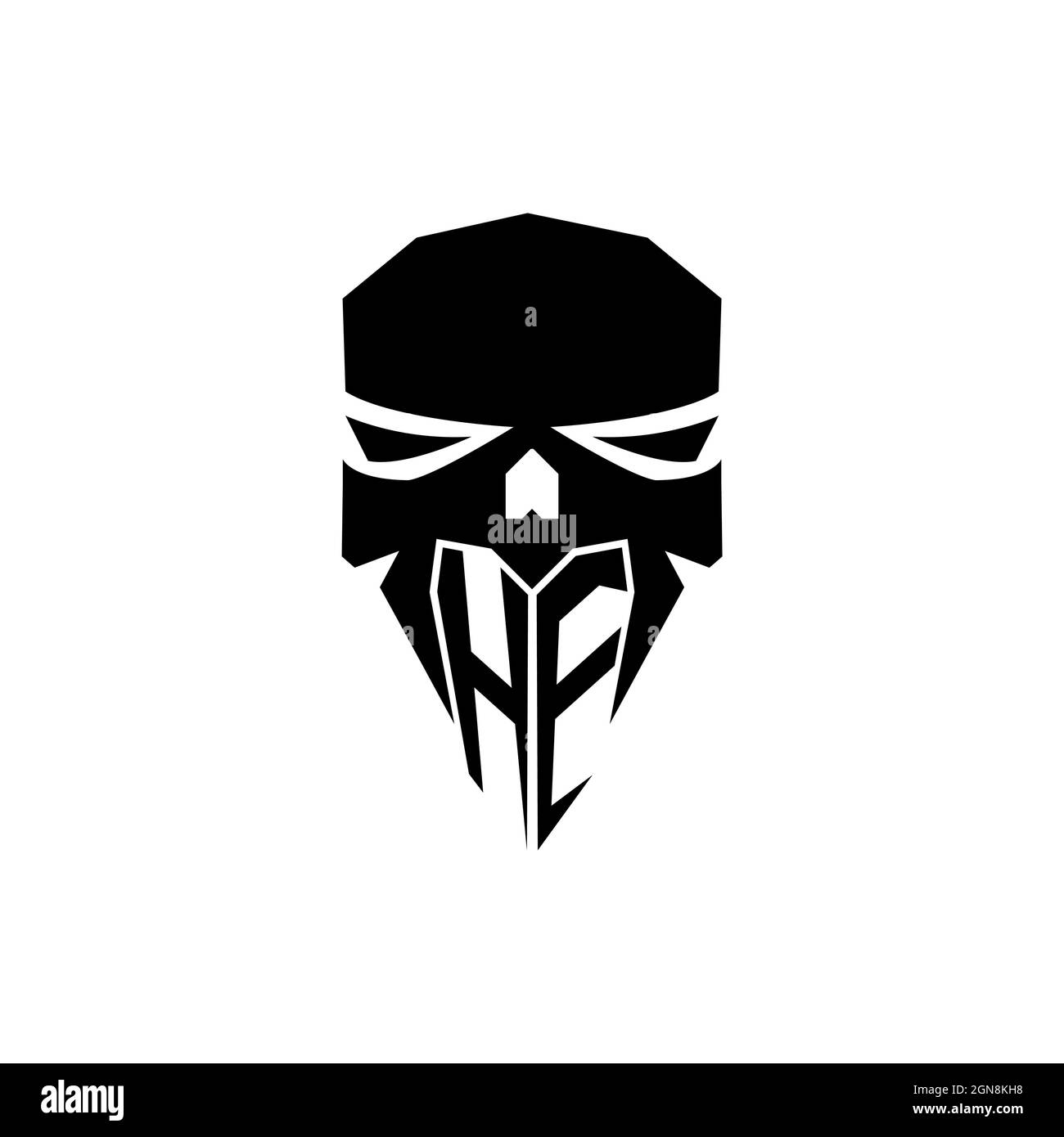 HE Initial ESport gaming logo. Modern head Skull shape template vector logo Stock Vector