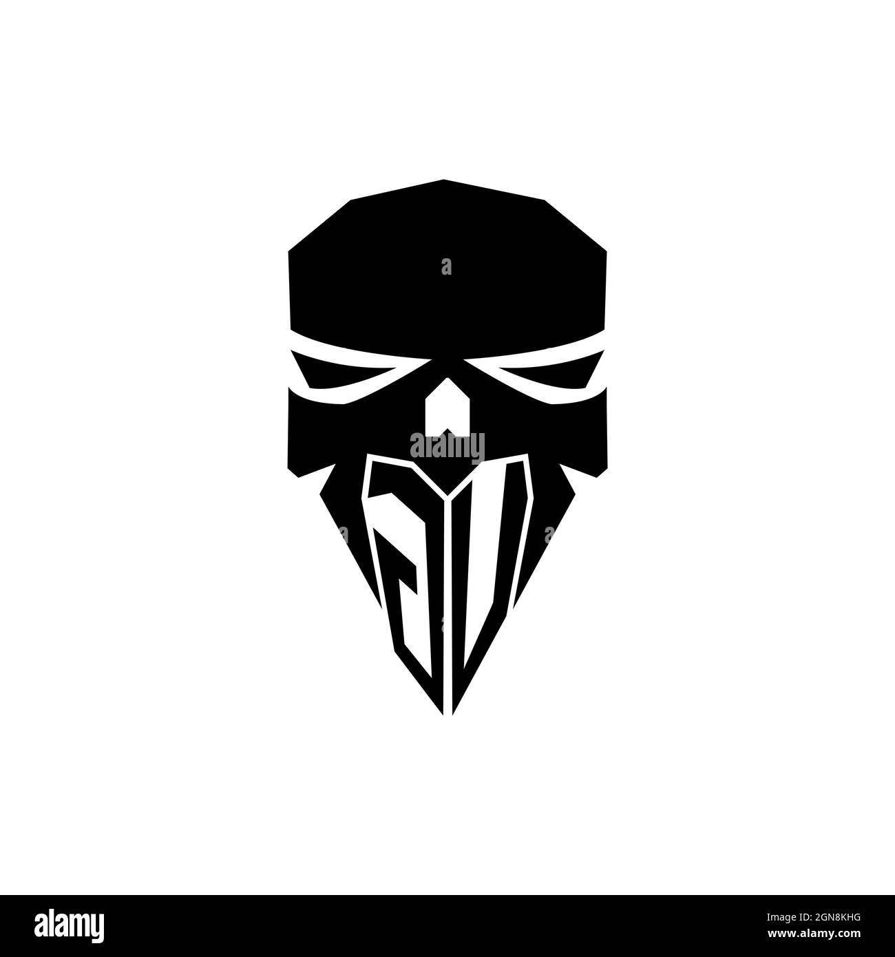 GV Initial ESport gaming logo. Modern head Skull shape template vector logo Stock Vector