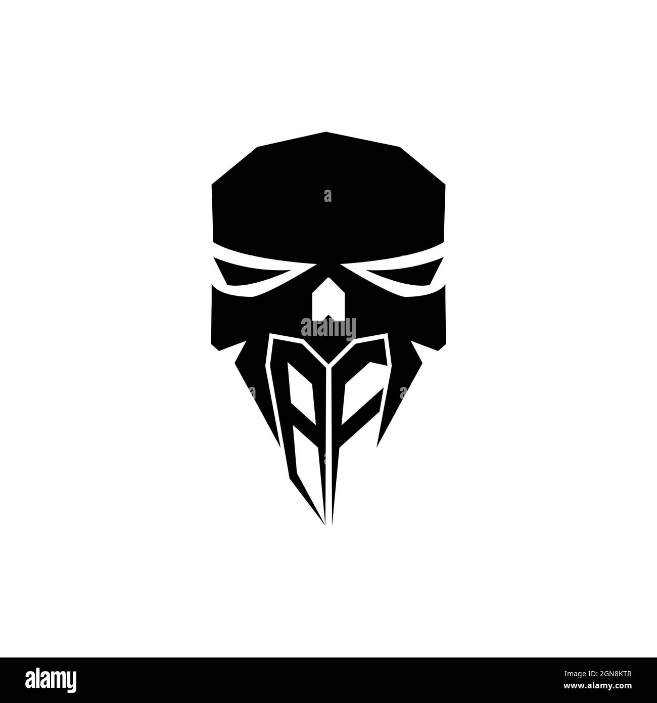 BF Initial ESport gaming logo. Modern head Skull shape template vector logo Stock Vector