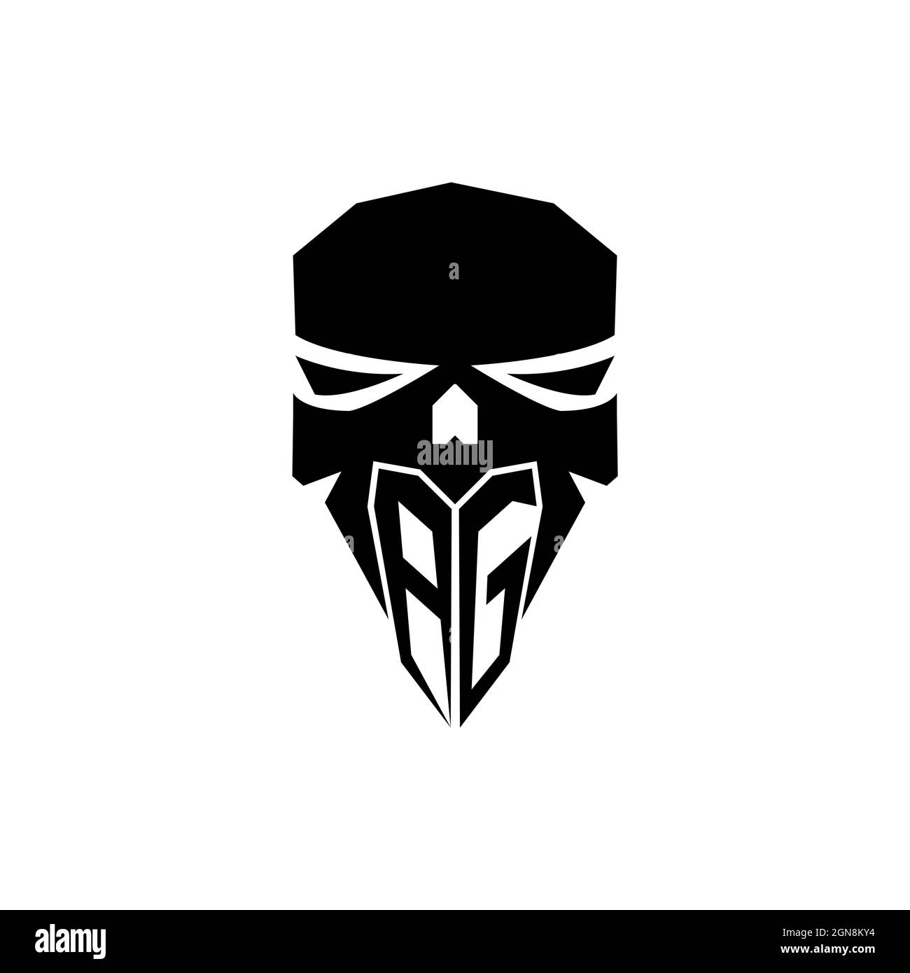 BG Initial ESport gaming logo. Modern head Skull shape template vector