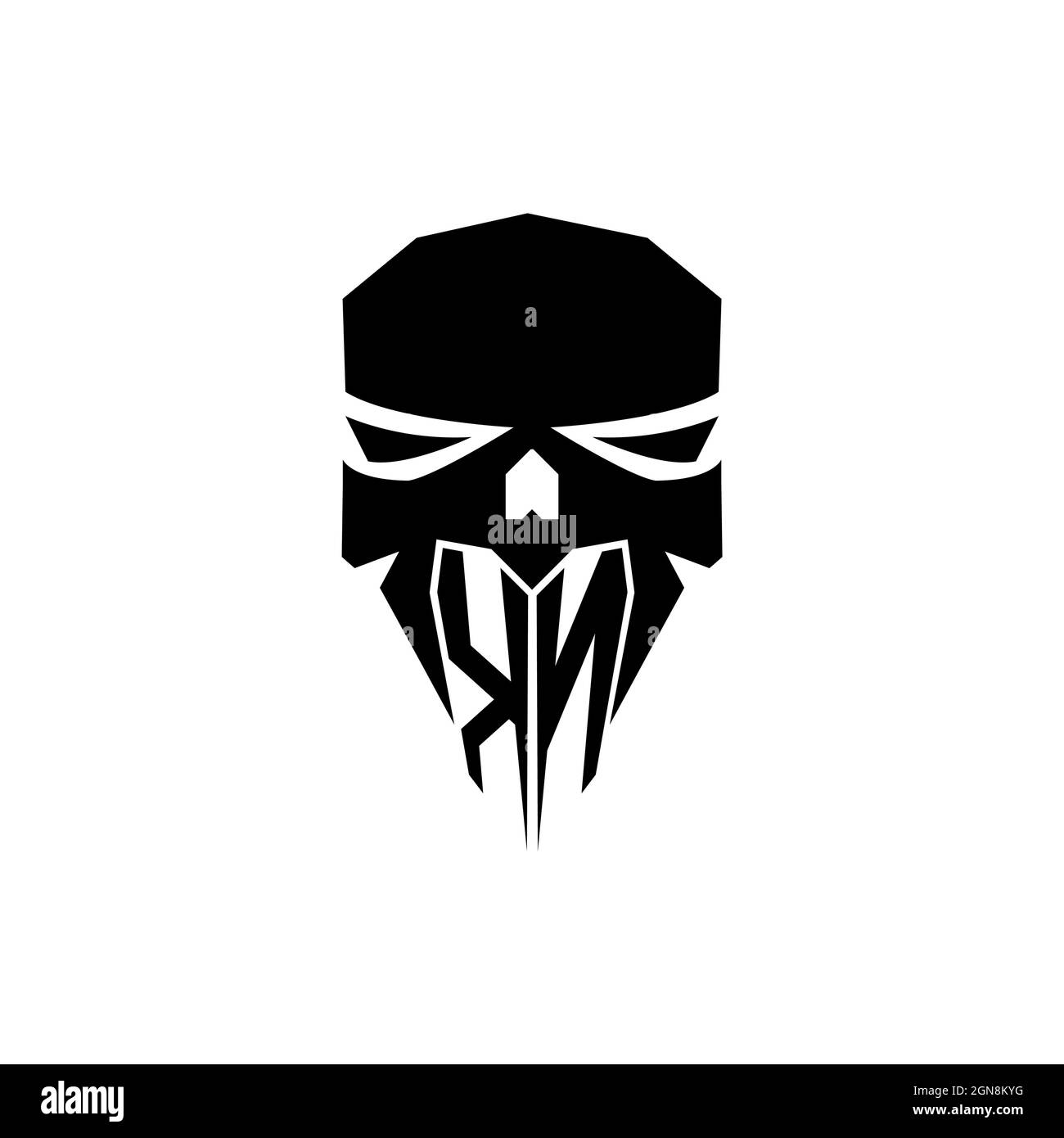 KN Initial ESport gaming logo. Modern head Skull shape template vector logo Stock Vector