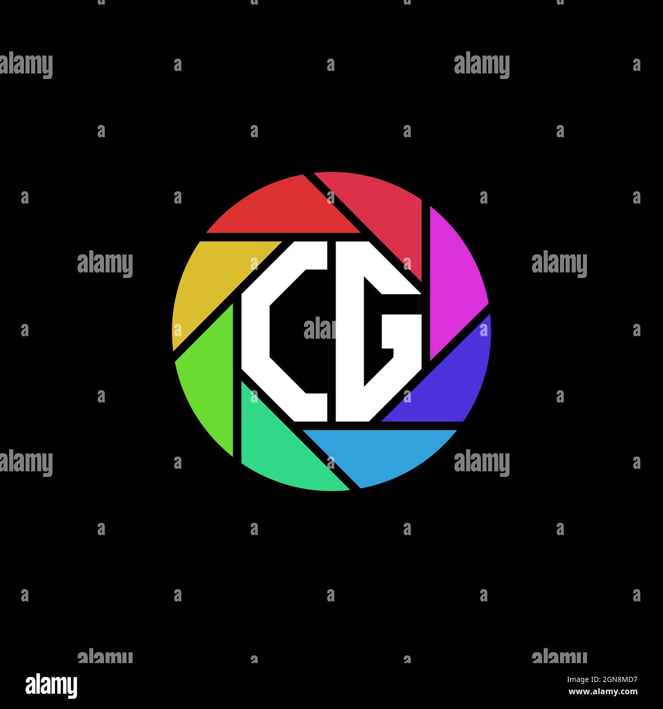 CG Initial ESport gaming logo. Modern head Skull shape template vector logo Stock Vector