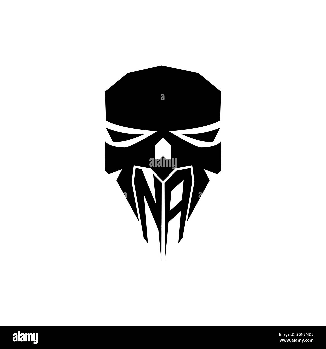 NA Initial ESport gaming logo. Modern head Skull shape template vector logo Stock Vector