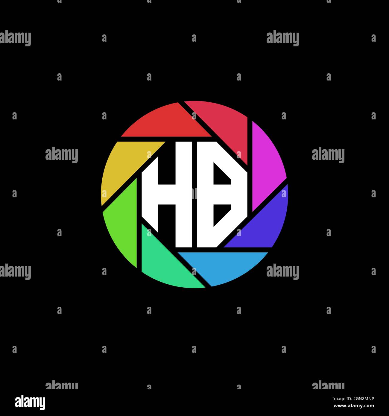 HB Initial ESport gaming logo. Modern head Skull shape template vector logo Stock Vector