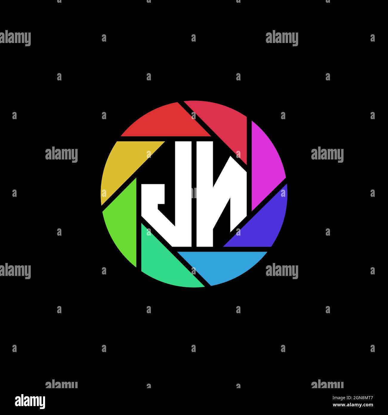 JN Initial ESport gaming logo. Modern head Skull shape template vector logo Stock Vector