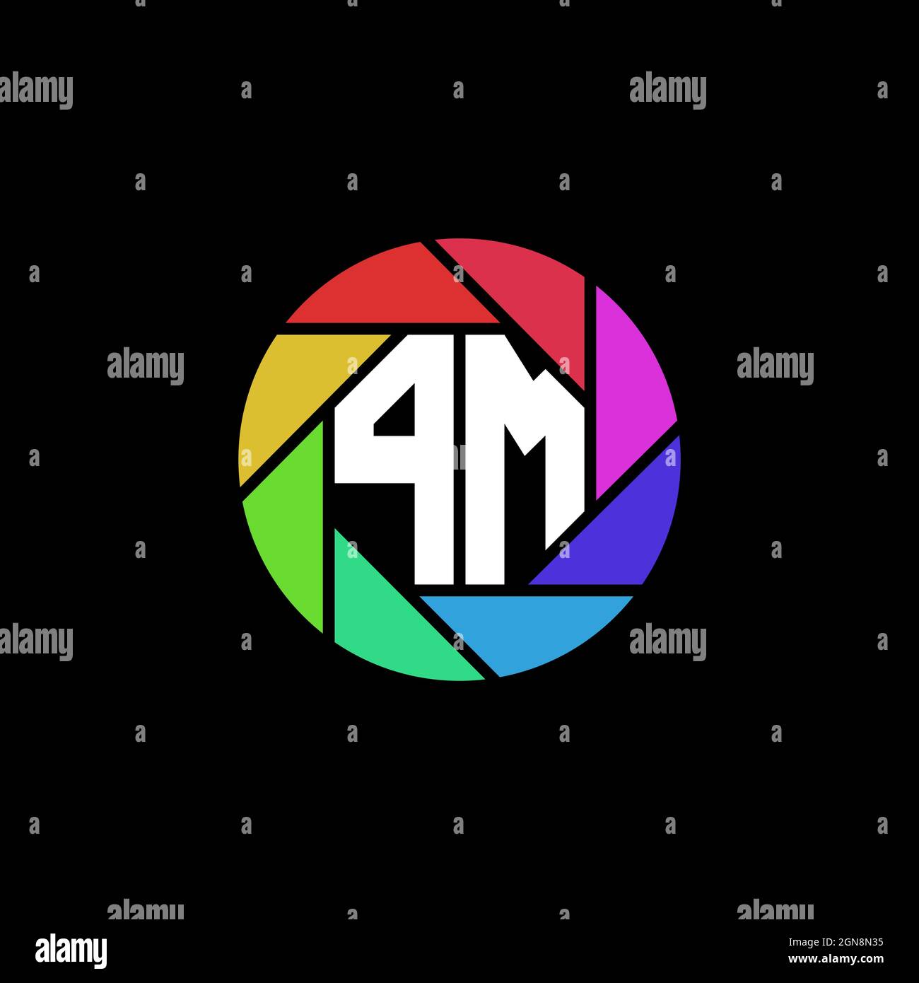 PM Initial ESport gaming logo. Modern head Skull shape template vector logo Stock Vector