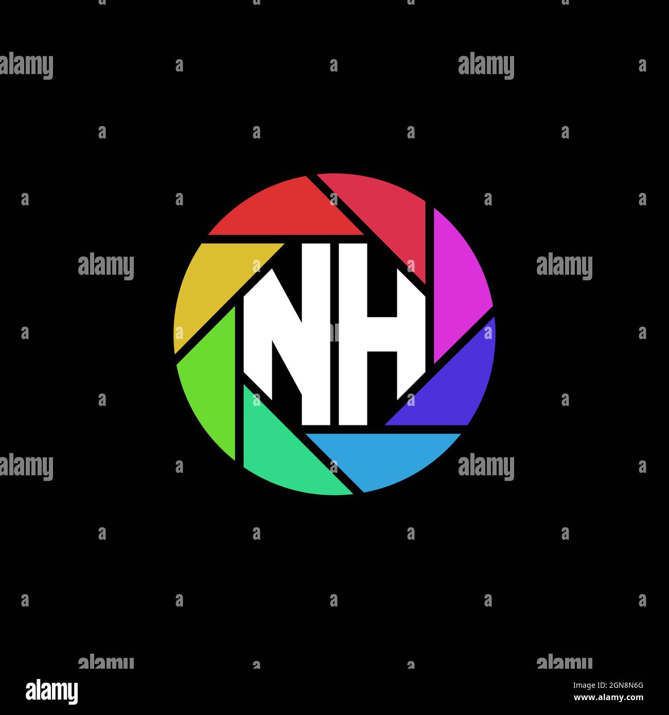 NH Initial ESport gaming logo. Modern head Skull shape template vector logo Stock Vector