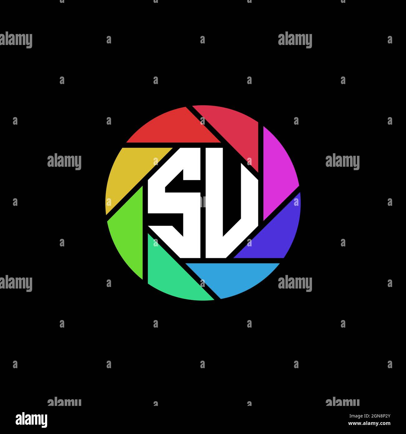 SU Initial ESport gaming logo. Modern head Skull shape template vector logo Stock Vector